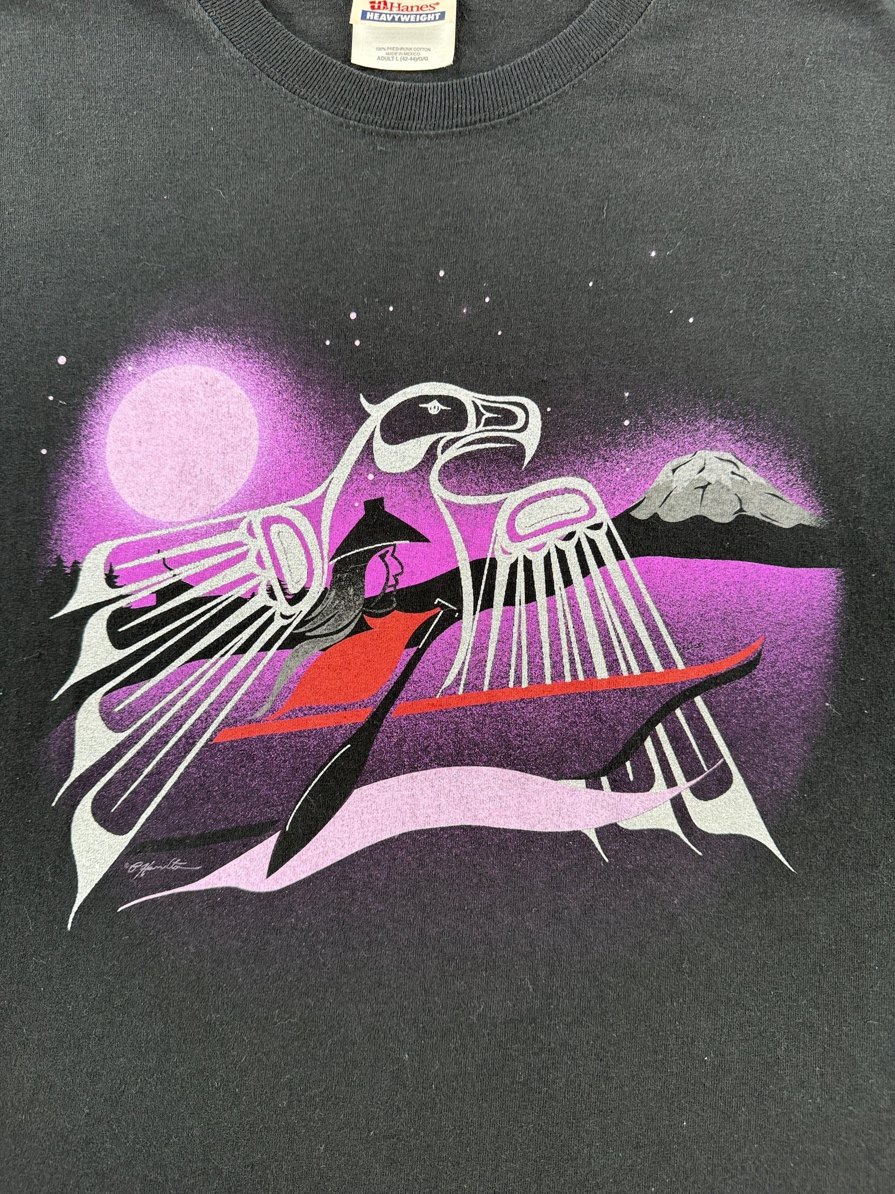 Front Graphic of Vintage Salish Art Tee SZ M