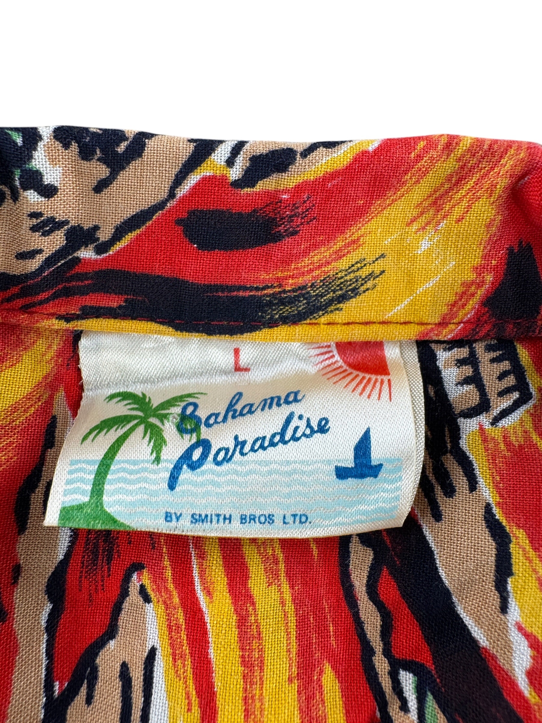 Tag on Vintage Bahama Paradise Aloha Shirt SZ L (Fits S)