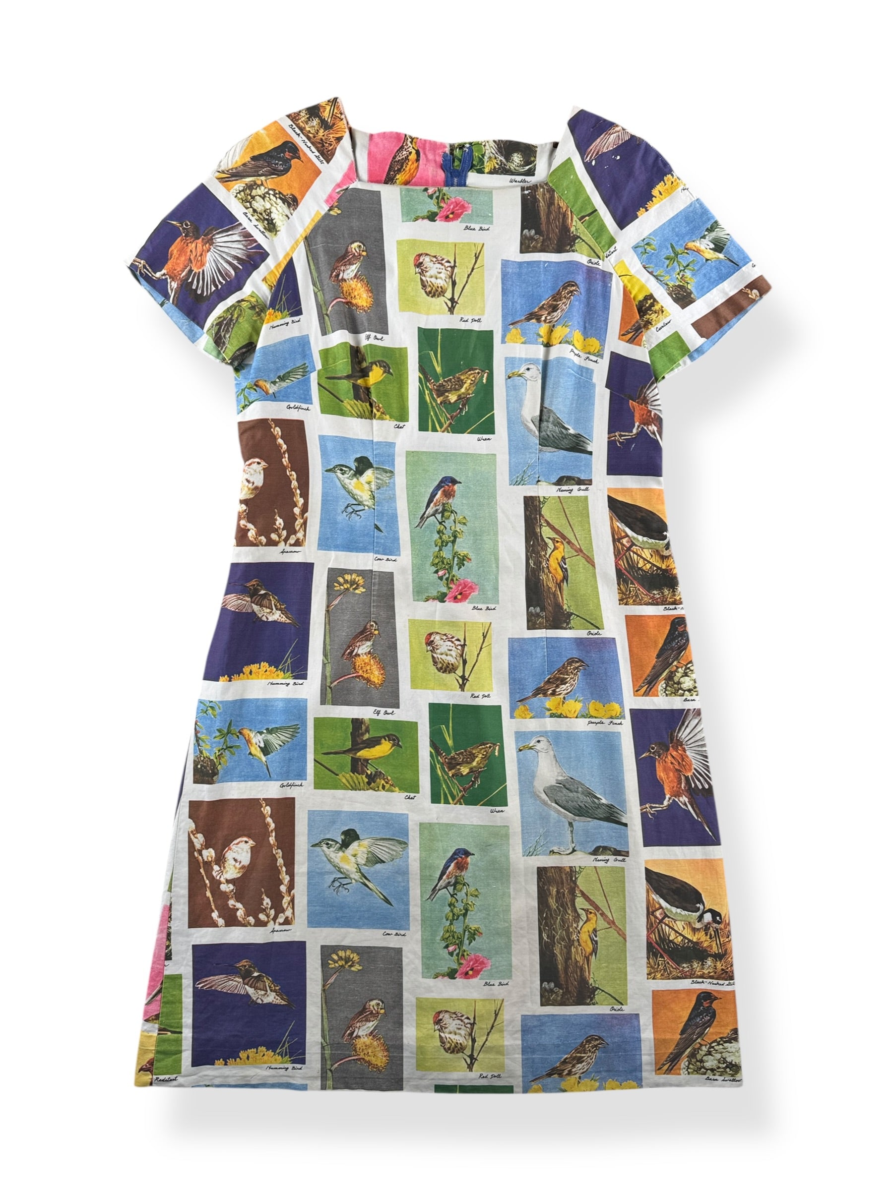 Front of Vintage Handmade Bird Dress SZ M