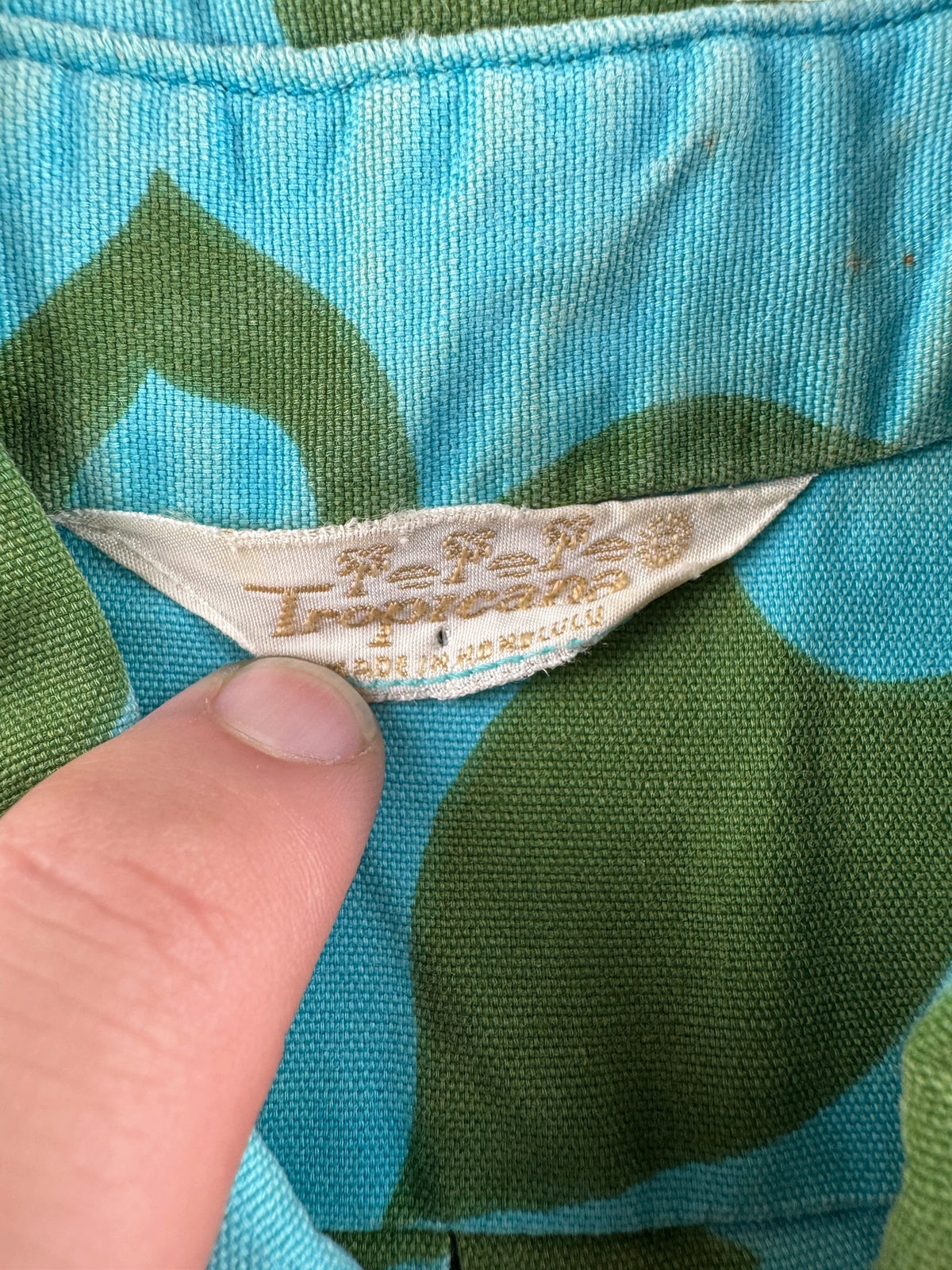 Tag on Vintage Tropicana Cotton Aloha Shirt SZ L