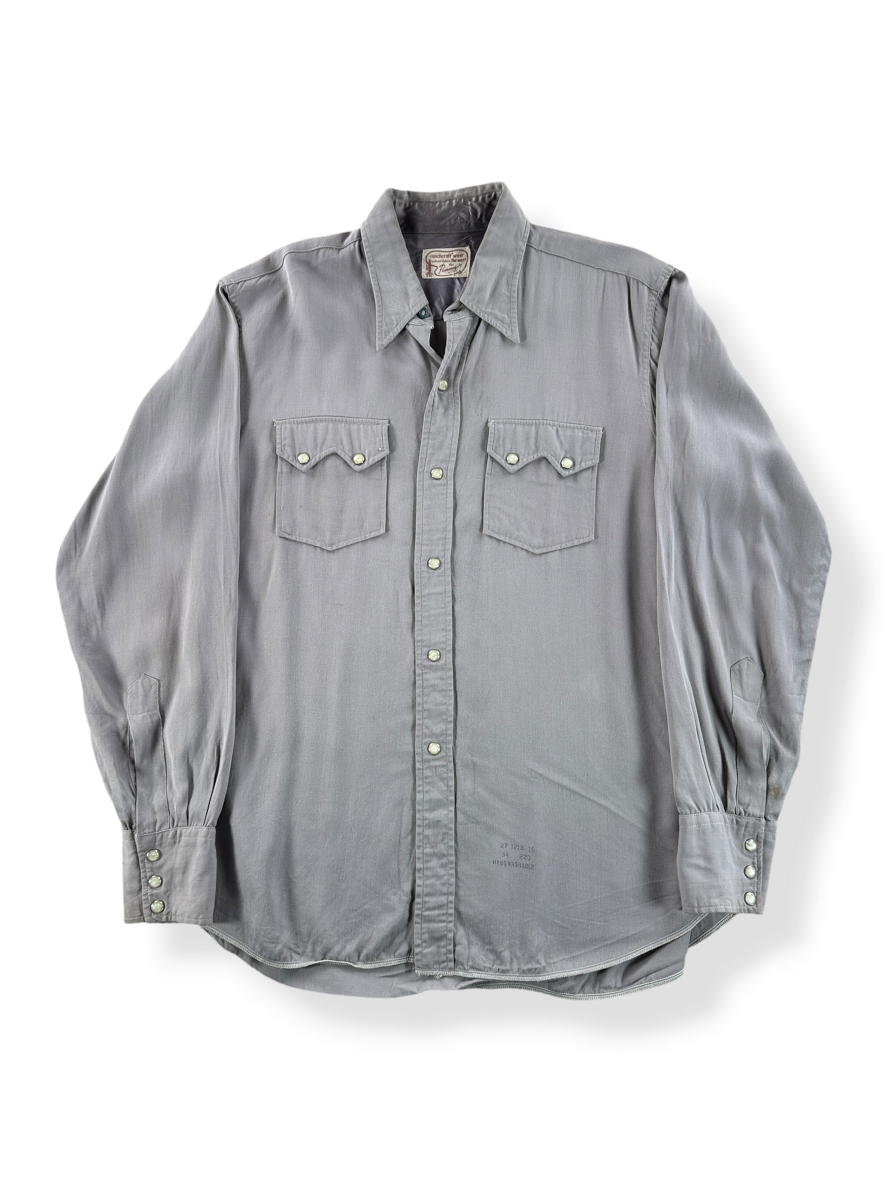 Front of Vintage Ranchcraft by Penney's Gabardine Sawtooth Pearlsnap SZ M