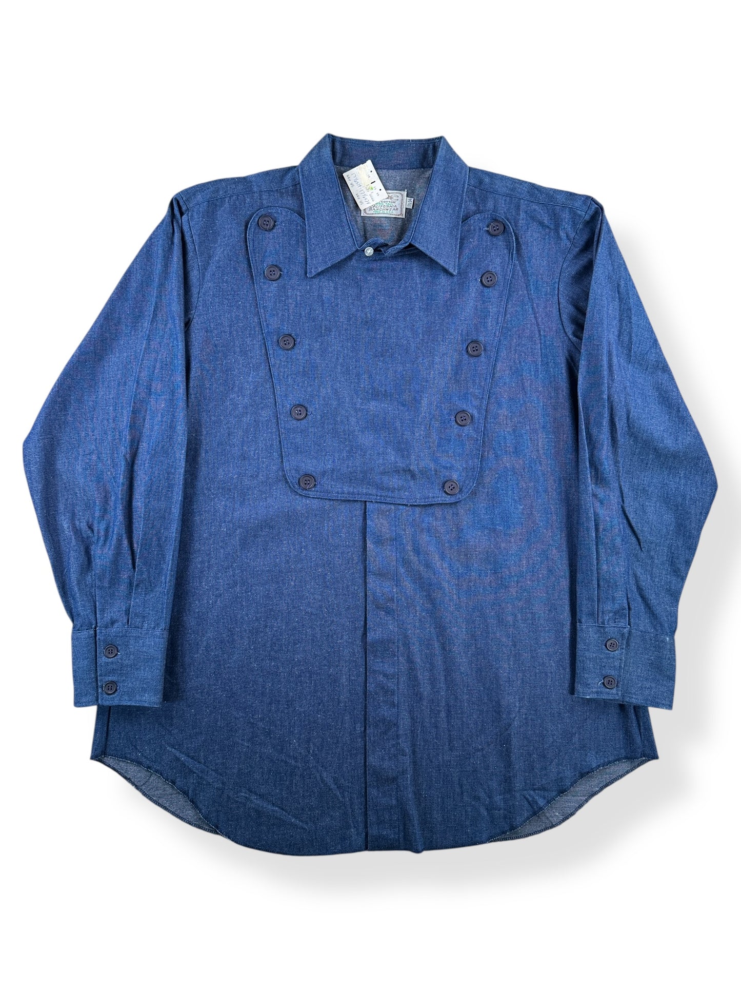 Front of Vintage NOS H Bar C Denim Western Shirt SZ XL