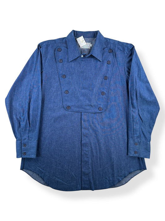 Front of Vintage NOS H Bar C Denim Western Shirt SZ XL