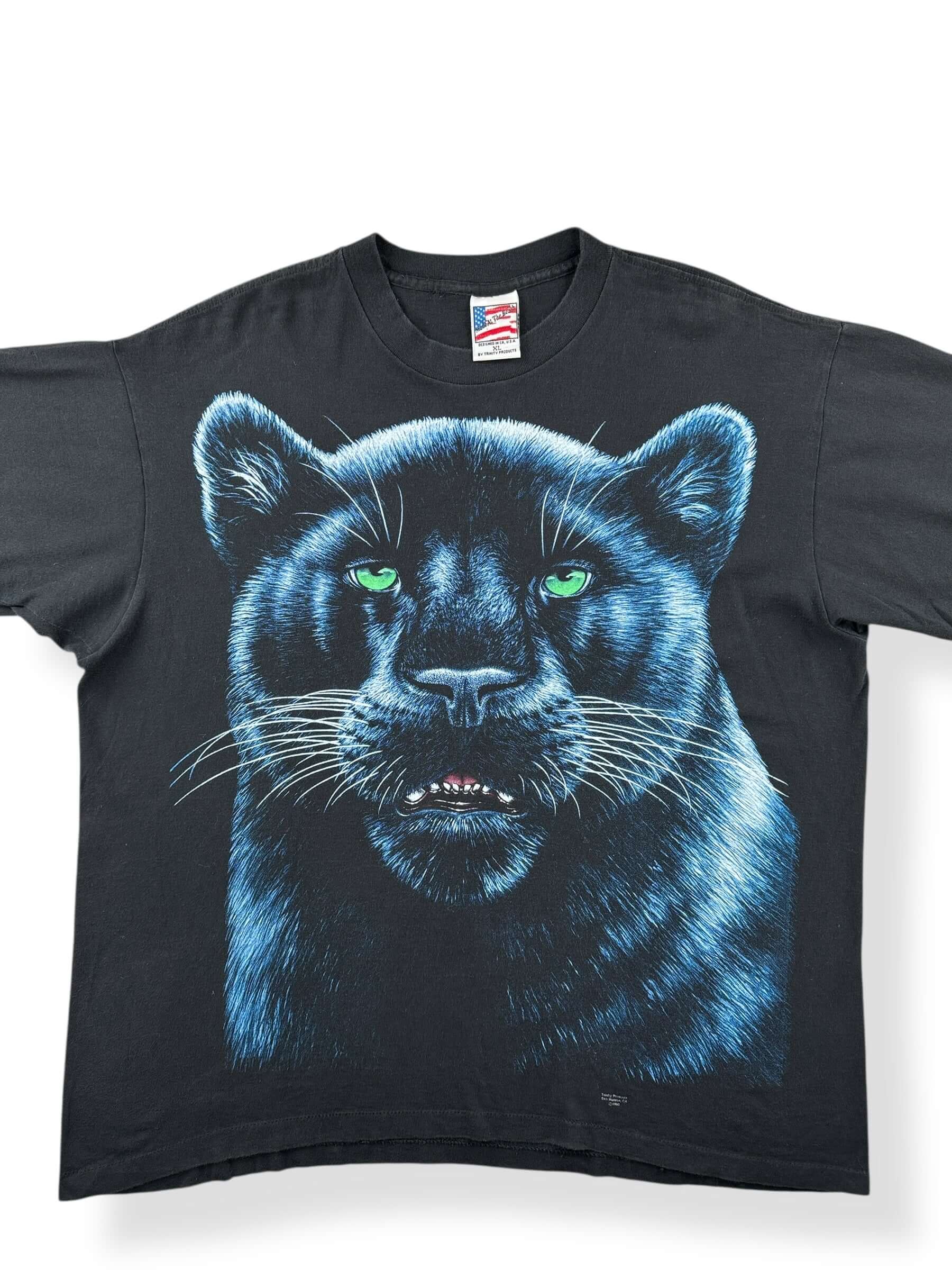 Front Close Up of Vintage Black Panther Tee SZ XL