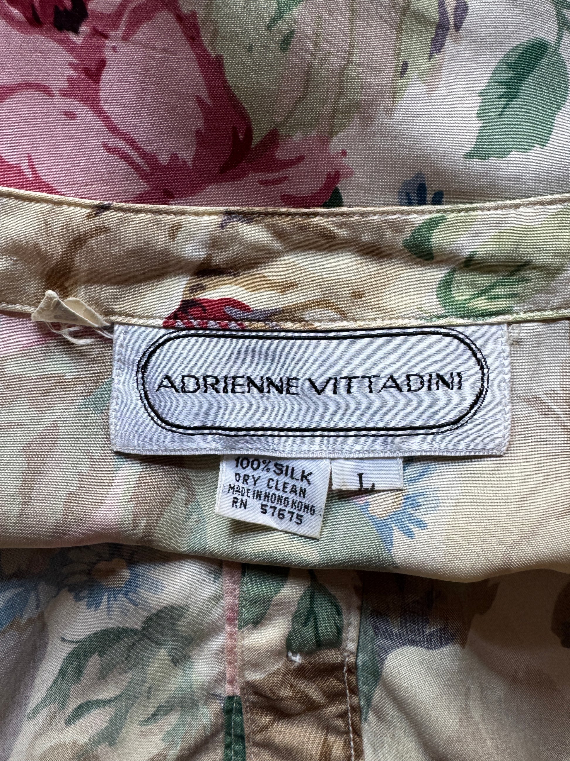 Tag on Vintage 90s Rayon Floral Dress M-L