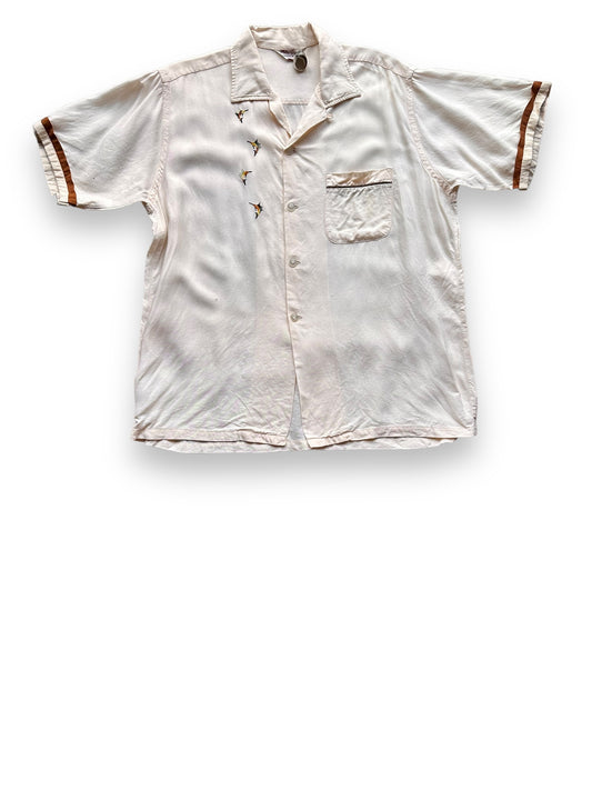 Front View of Vintage Palm Springs Loop Collar Swordfish Shirt SZ L | Vintage Rockabilly Shirt Seattle | Barn Owl Vintage Seattle
