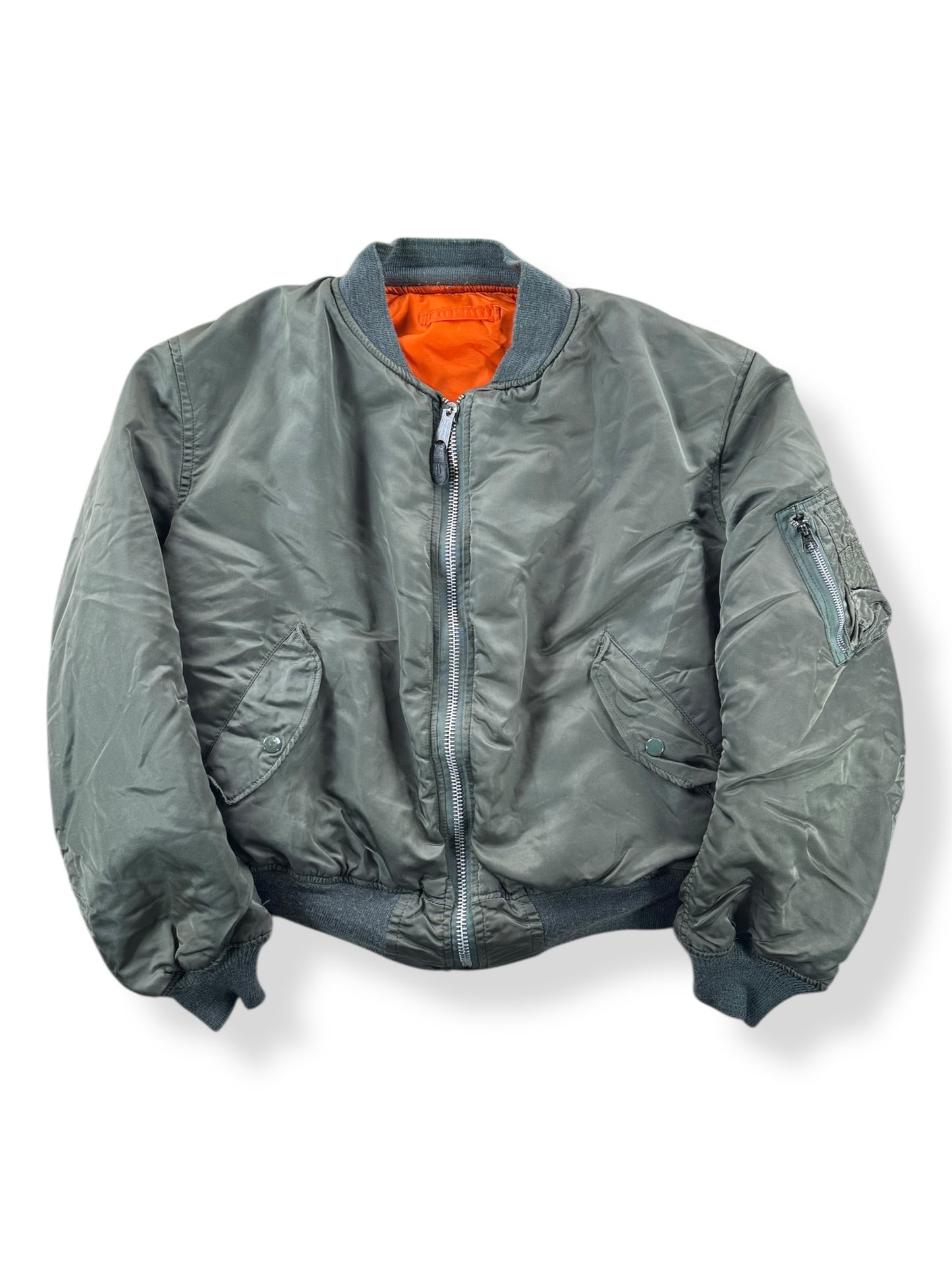Front of Vintage Alpha Industries Vietnam Era MA1 Bomber Jacket SZ