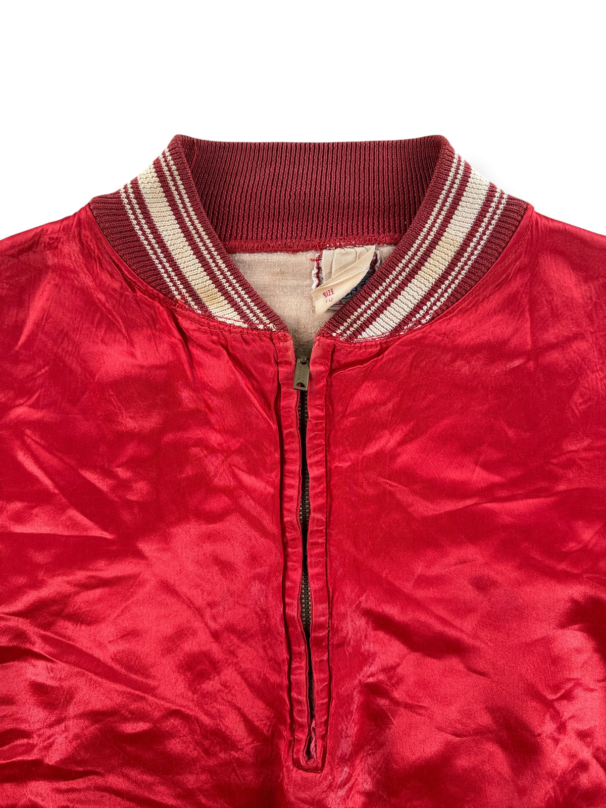 Collar on Vintage Southland Satin Basketball Jacket SZ L
