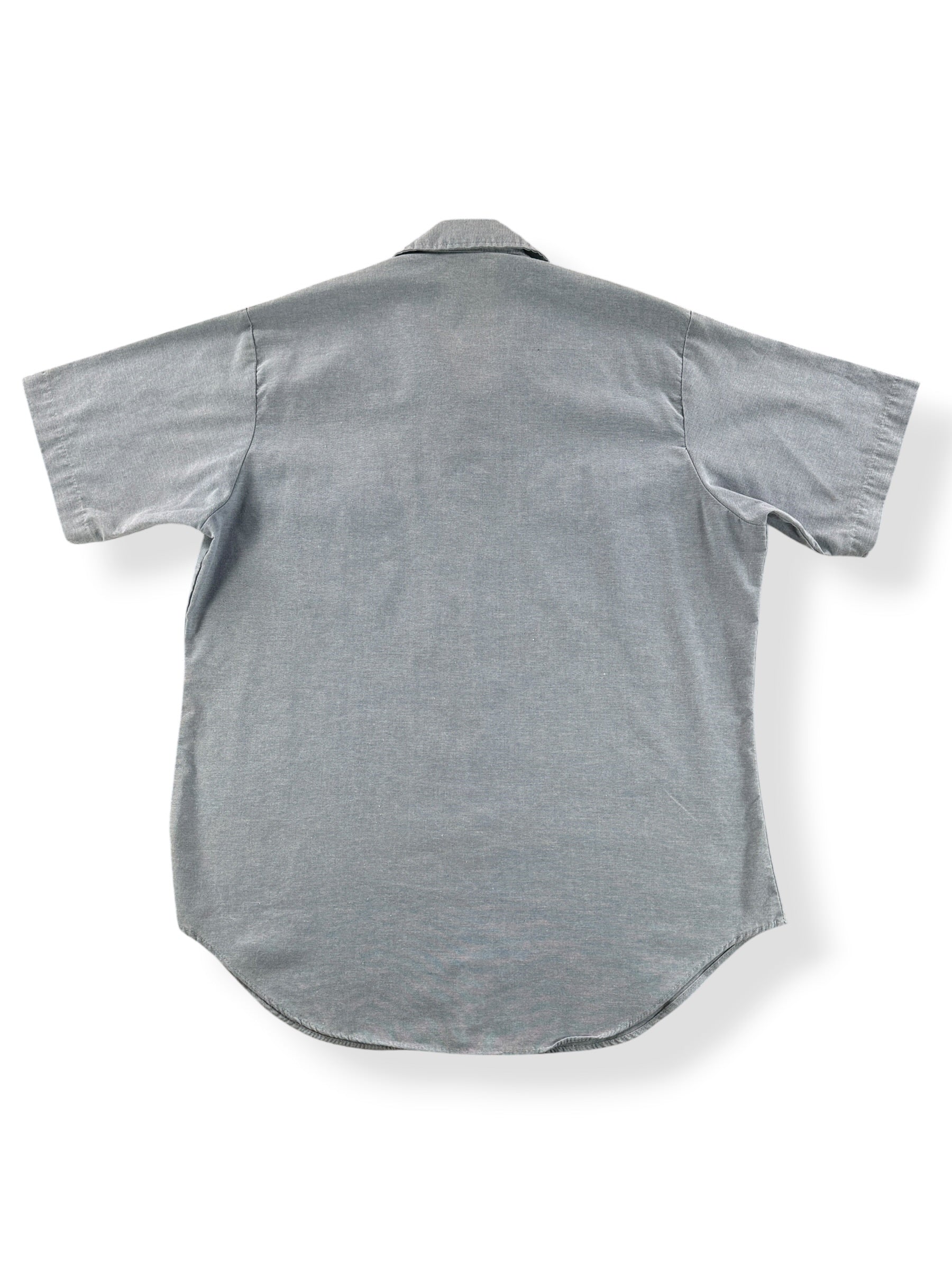 Back of Vintage Seafarer Stenciled Chambray Shirt SZ L