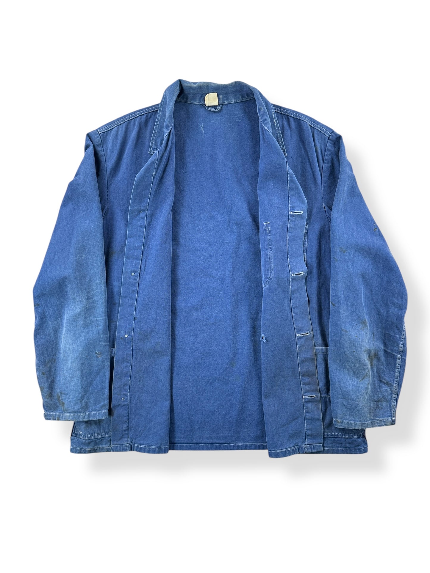 Inside of Vintage Well Loved HBT French Chore Coat SZ L