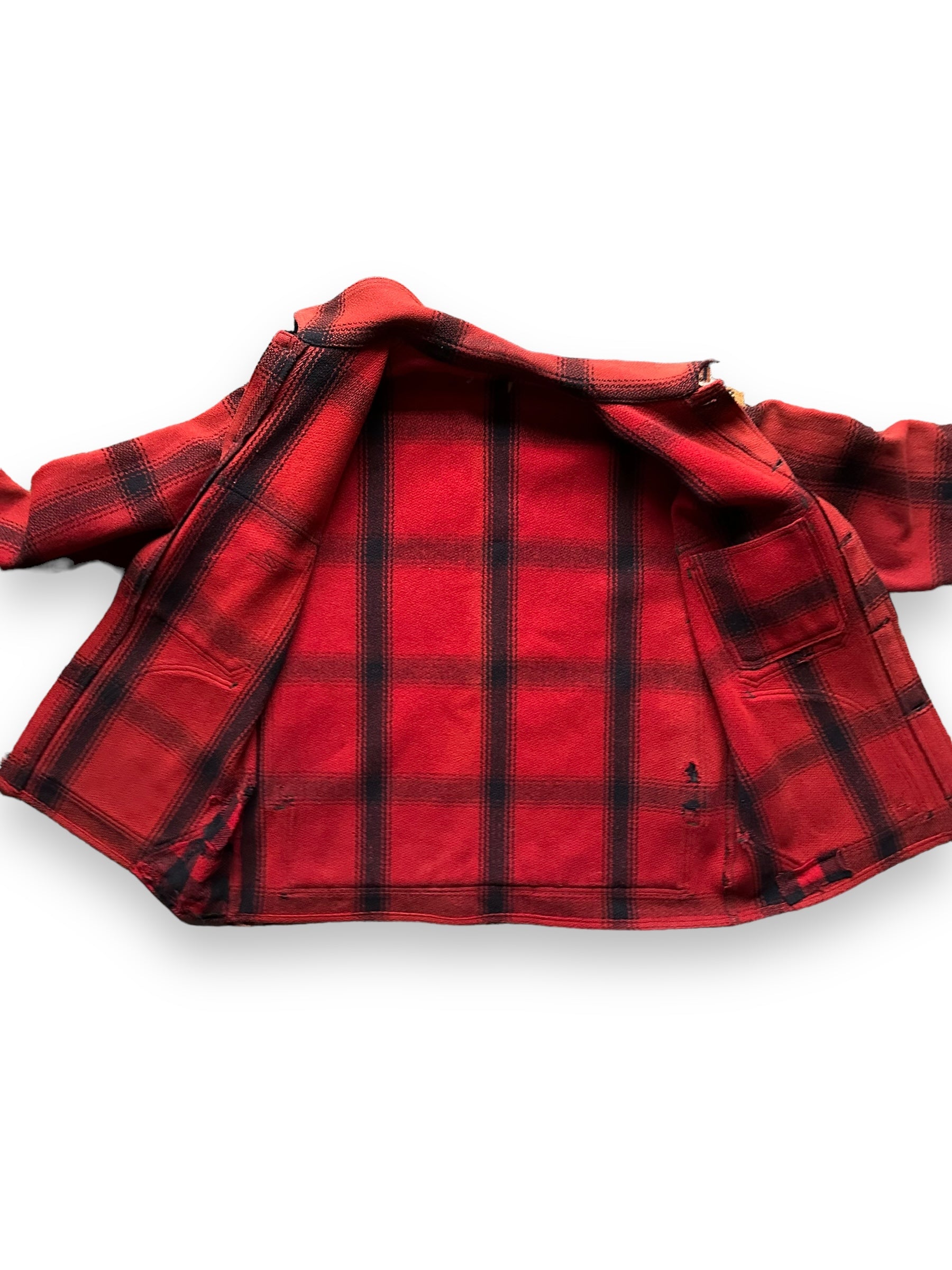 Liner View of Vintage 75% Red Filson Hunter Wool Jacket SZ 44 | Vintage Filson Workwear Seattle | Vintage Workwear Seattle