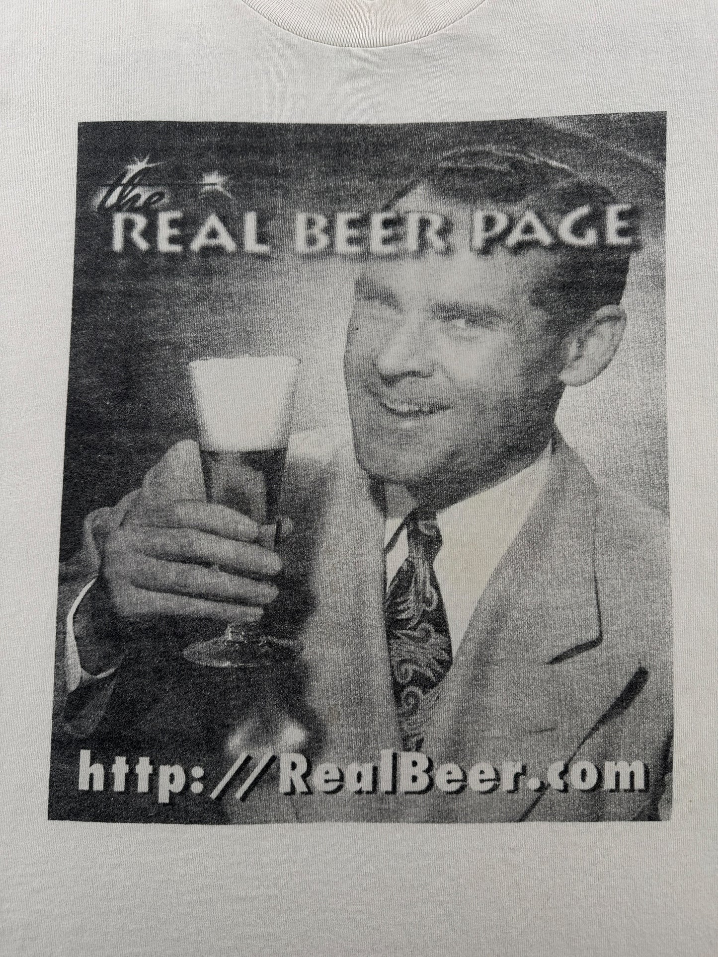 Graphic of Vintage Real Beer Page Tee SZ XL