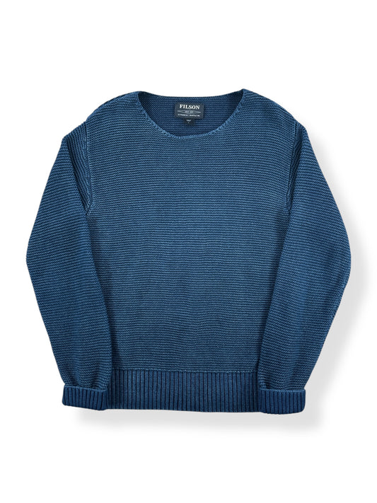 Front of Filson Women's Blue Lake Quinault Sweater SZ L