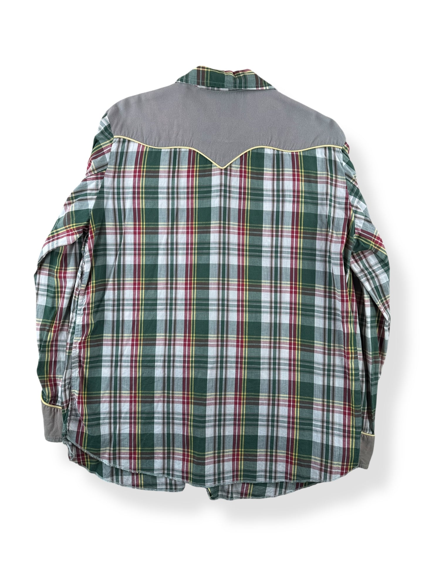 Back of Vintage California Ranchwear Plaid Pearl Snap SZ L