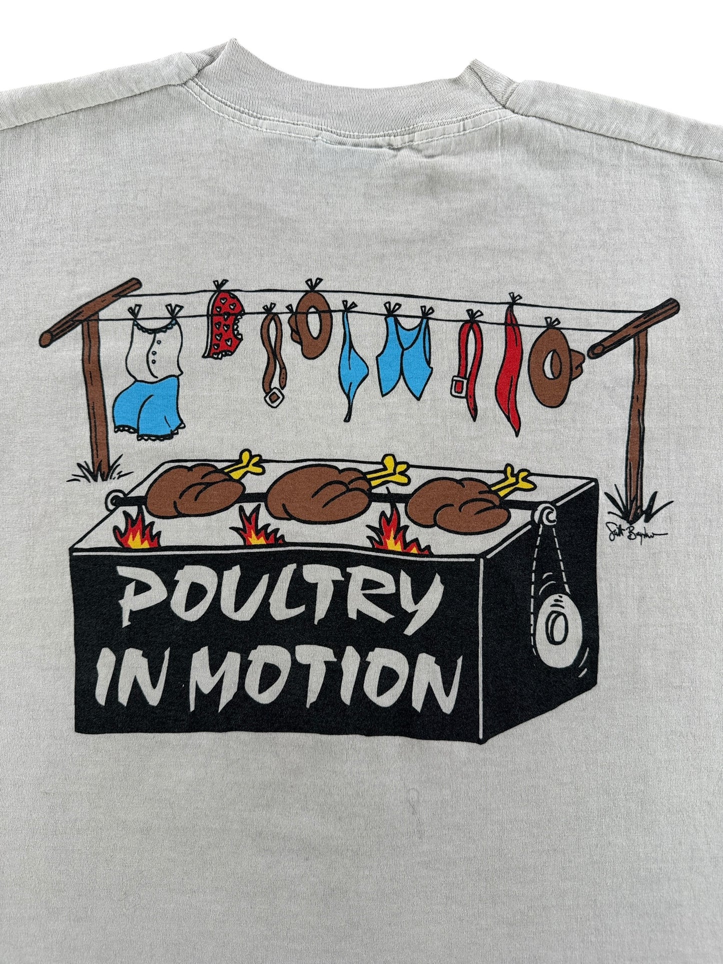 Back of Vintage Poultry In Motion Tee SZ M