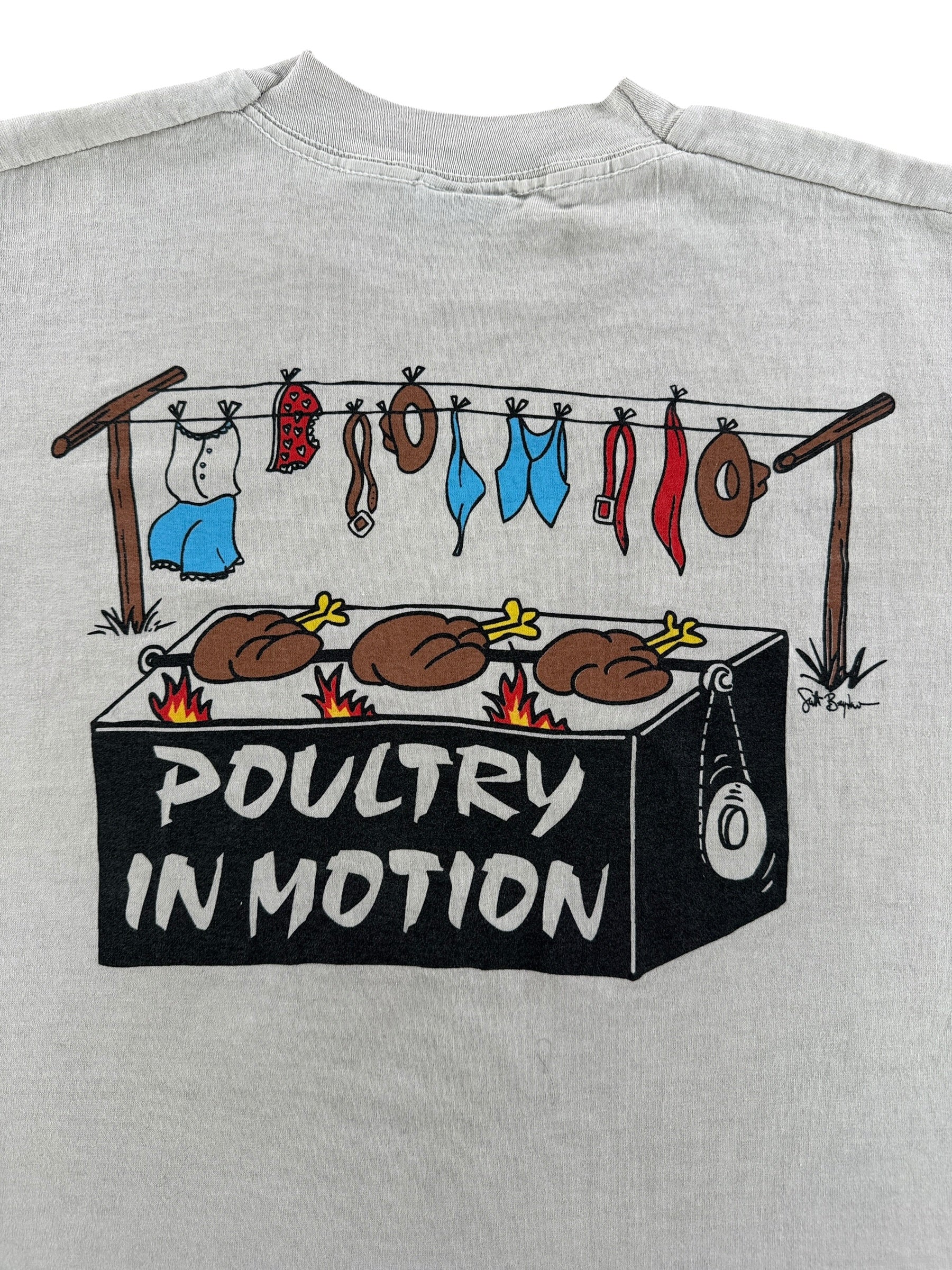 Back of Vintage Poultry In Motion Tee SZ M