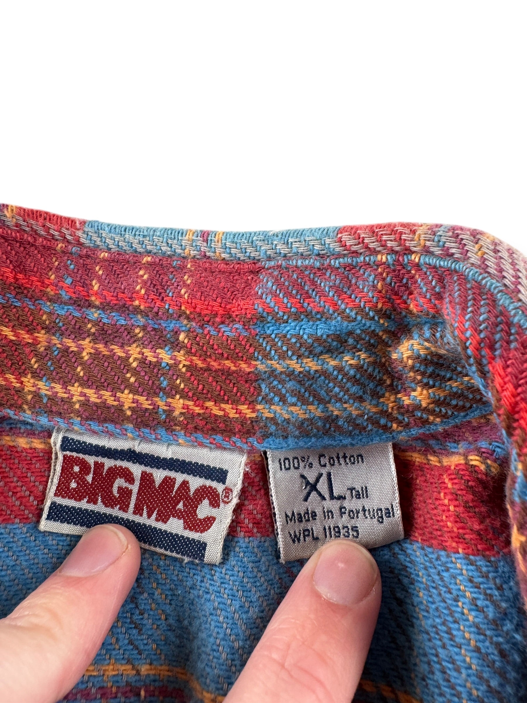 Tag on Vintage Big Mac Cotton Flannel SZ XL Tall