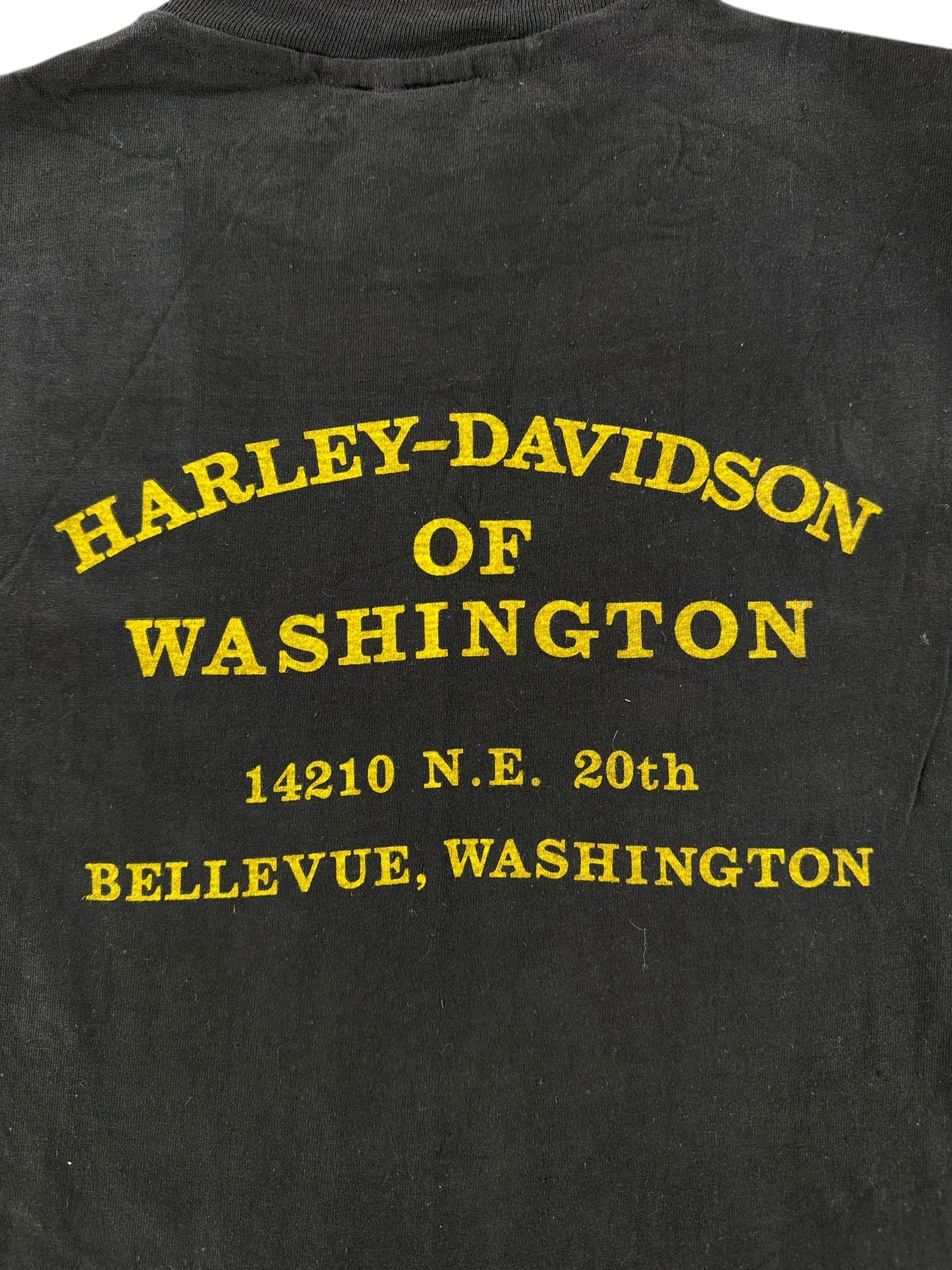 Back Graphic of Vintage Harley Davidson Legends Tee Yellow SZ M (Fits S)