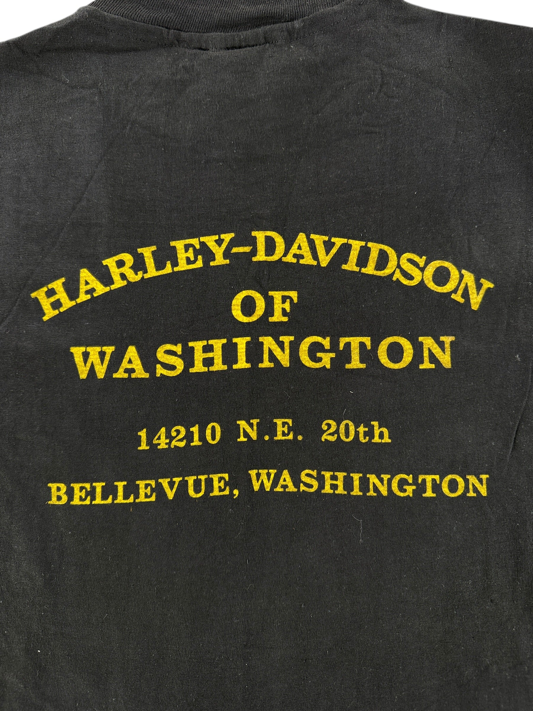 Back Graphic of Vintage Harley Davidson Legends Tee Yellow SZ M (Fits S)