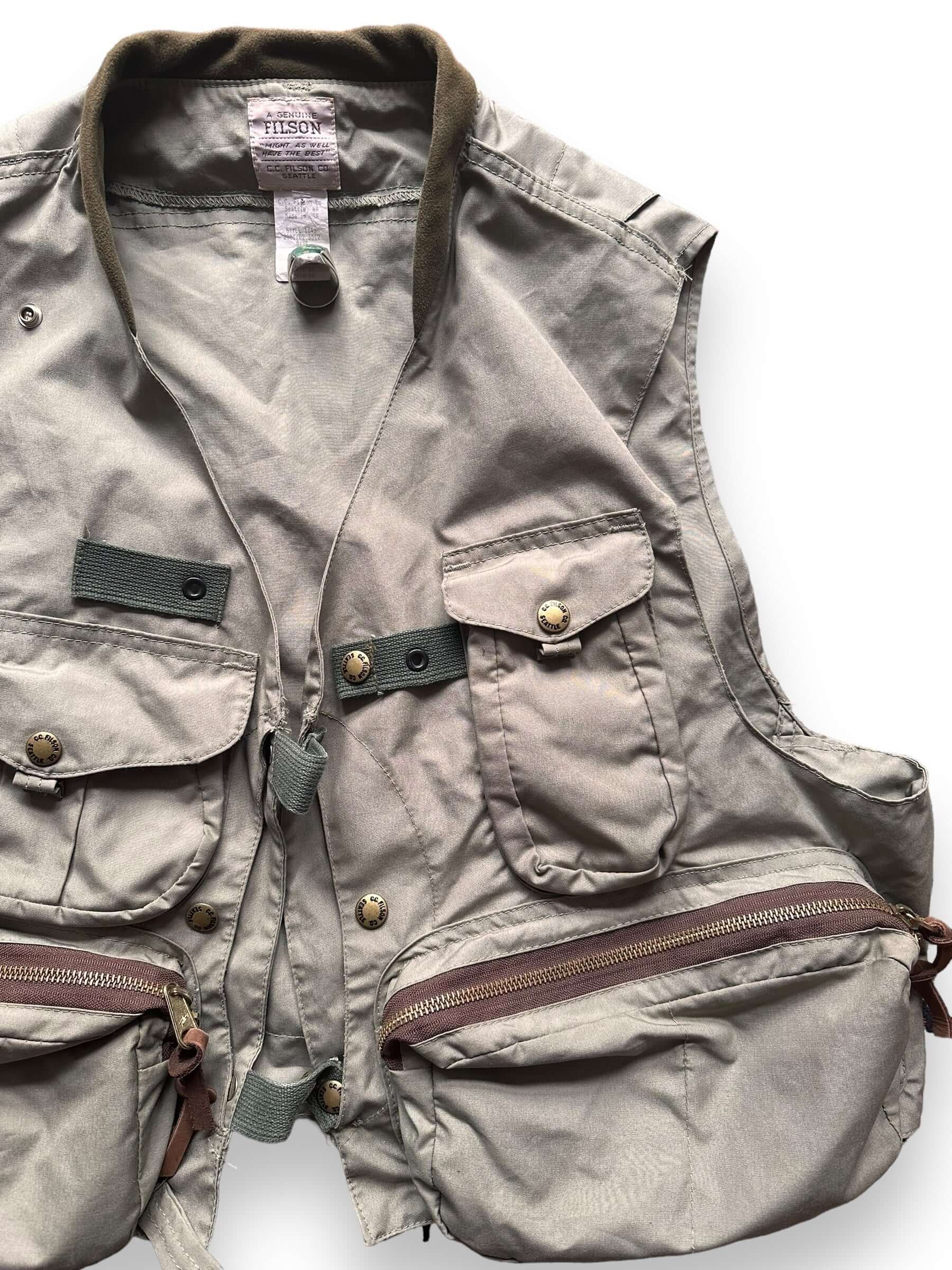 Front Left View of Vintage Talon Era Filson Fly Fishing Vest Style 134S SZ M