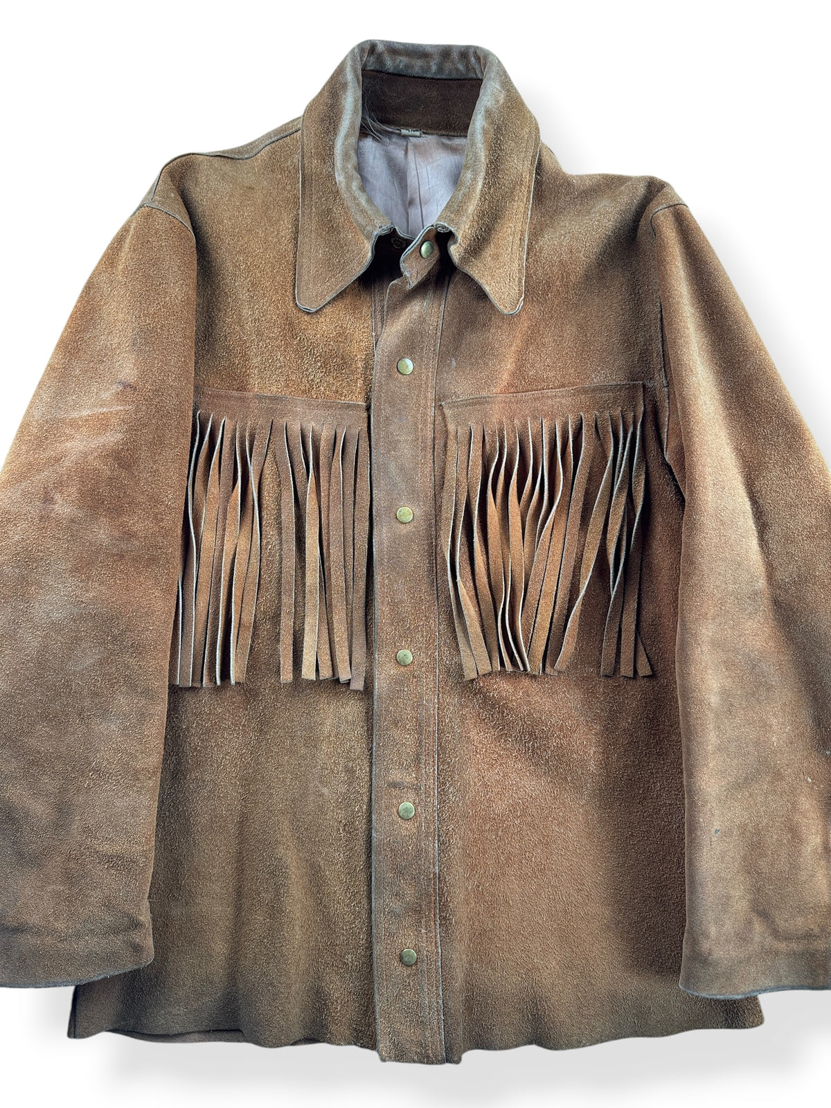 Close-up of Vintage Fringe Suede Jacket SZ 40