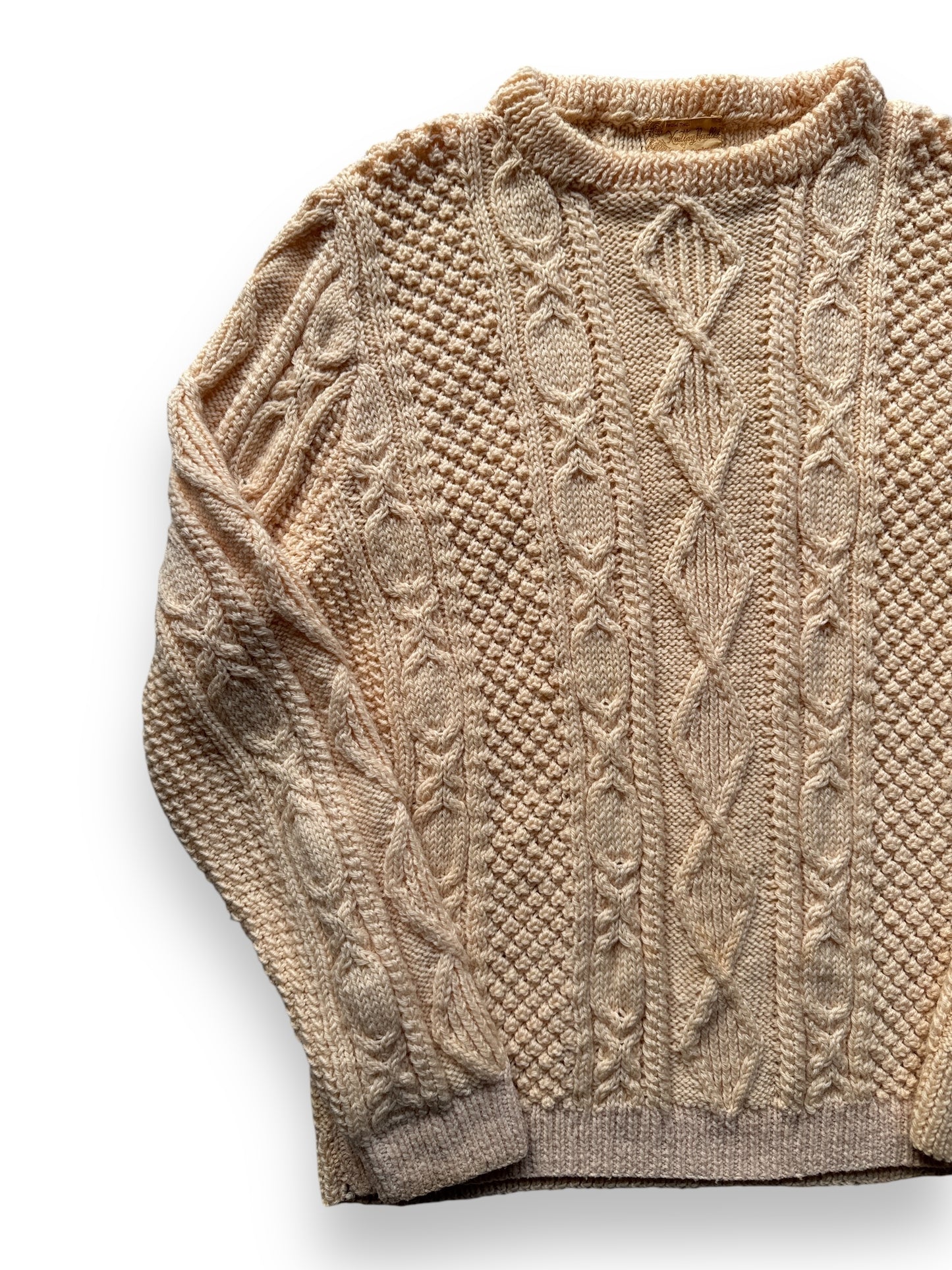 front right of Vintage Cable Knit Wool Sweater L