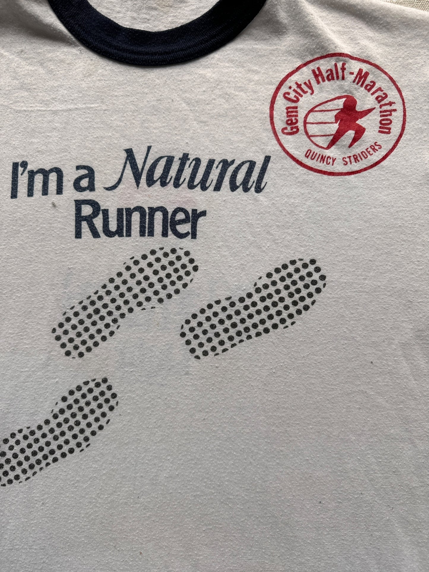 Graphic on Vintage I'm A Runner Ringer Tee SZ M