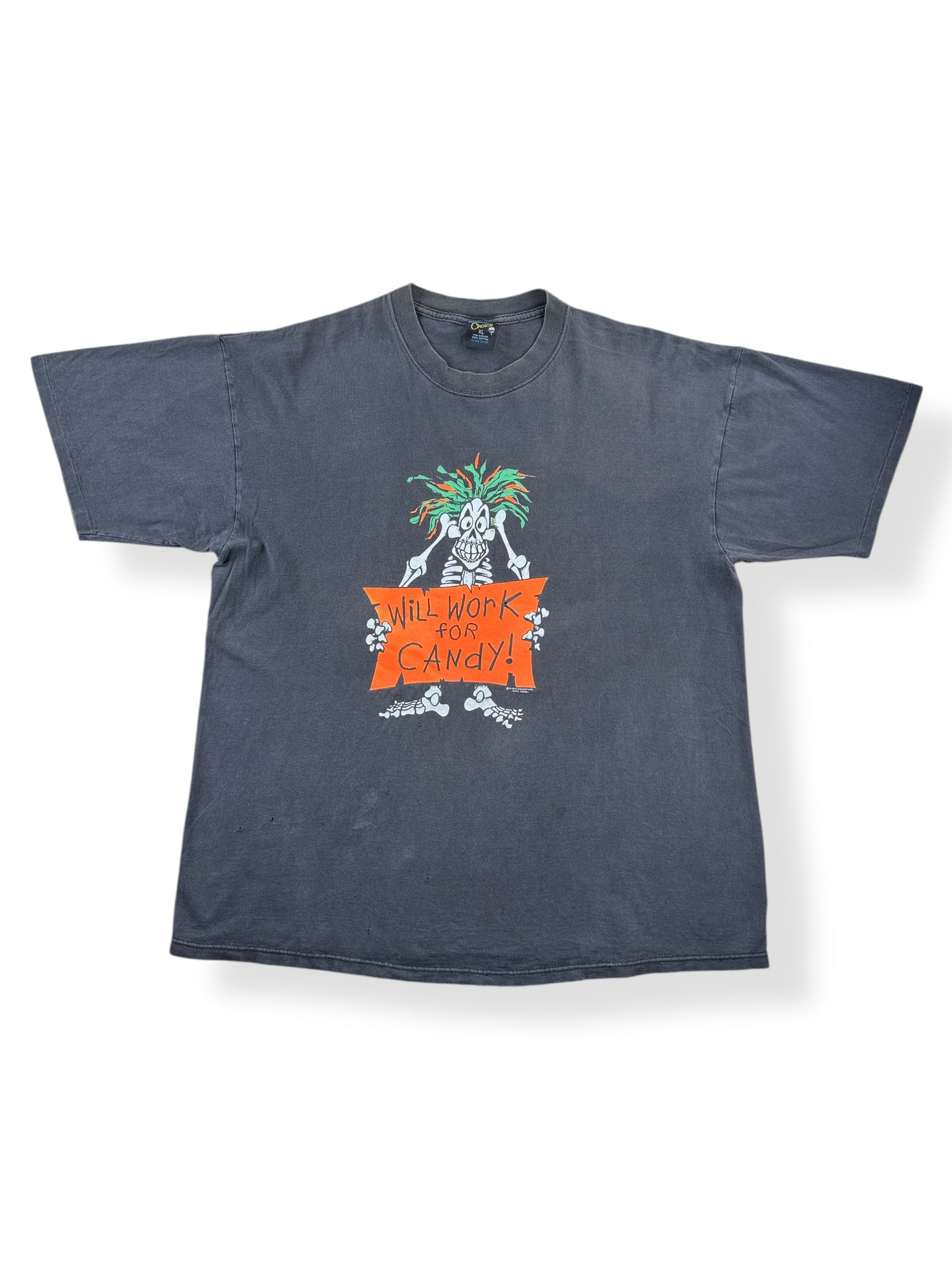Front of Vintage Will Work For Candy Halloween Tee SZ XL