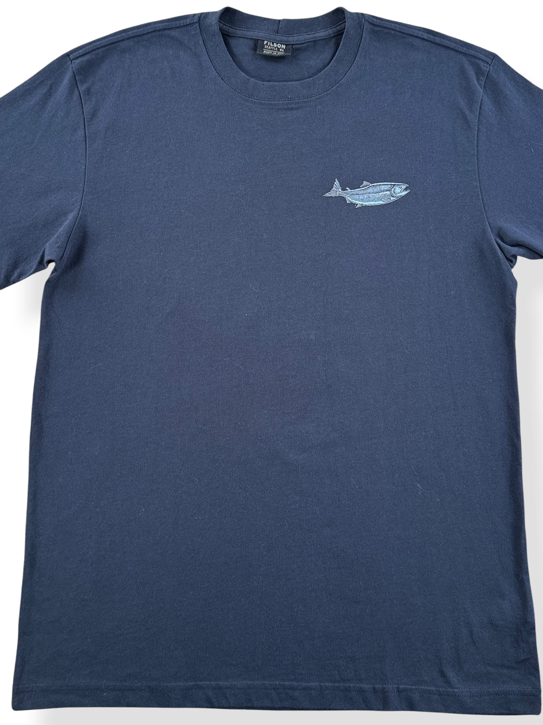 Front Close Up of Filson Ray Troll Tee SZ M