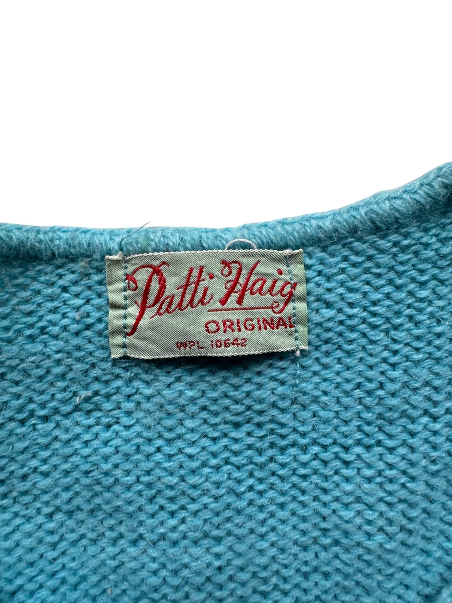 Tag on Vintage Ladies Patti Haig Mohair Cardigan Sweater SZ S