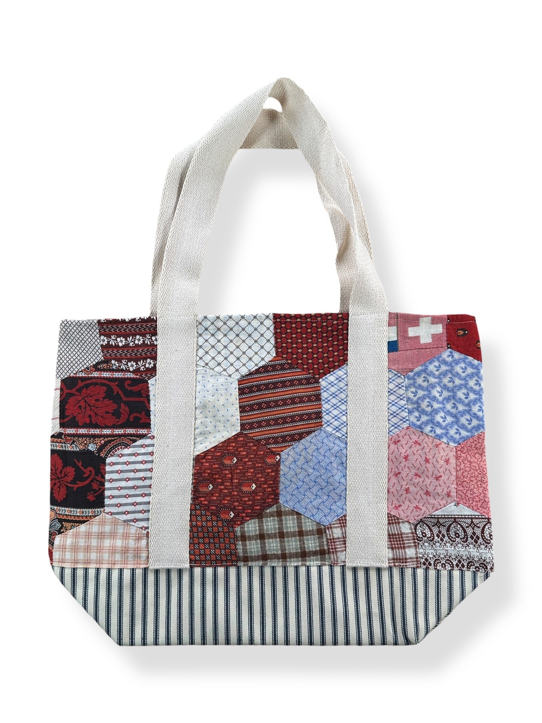 Side B of Archive Craft X Barn Owl Vintage Quilt Tote Bag