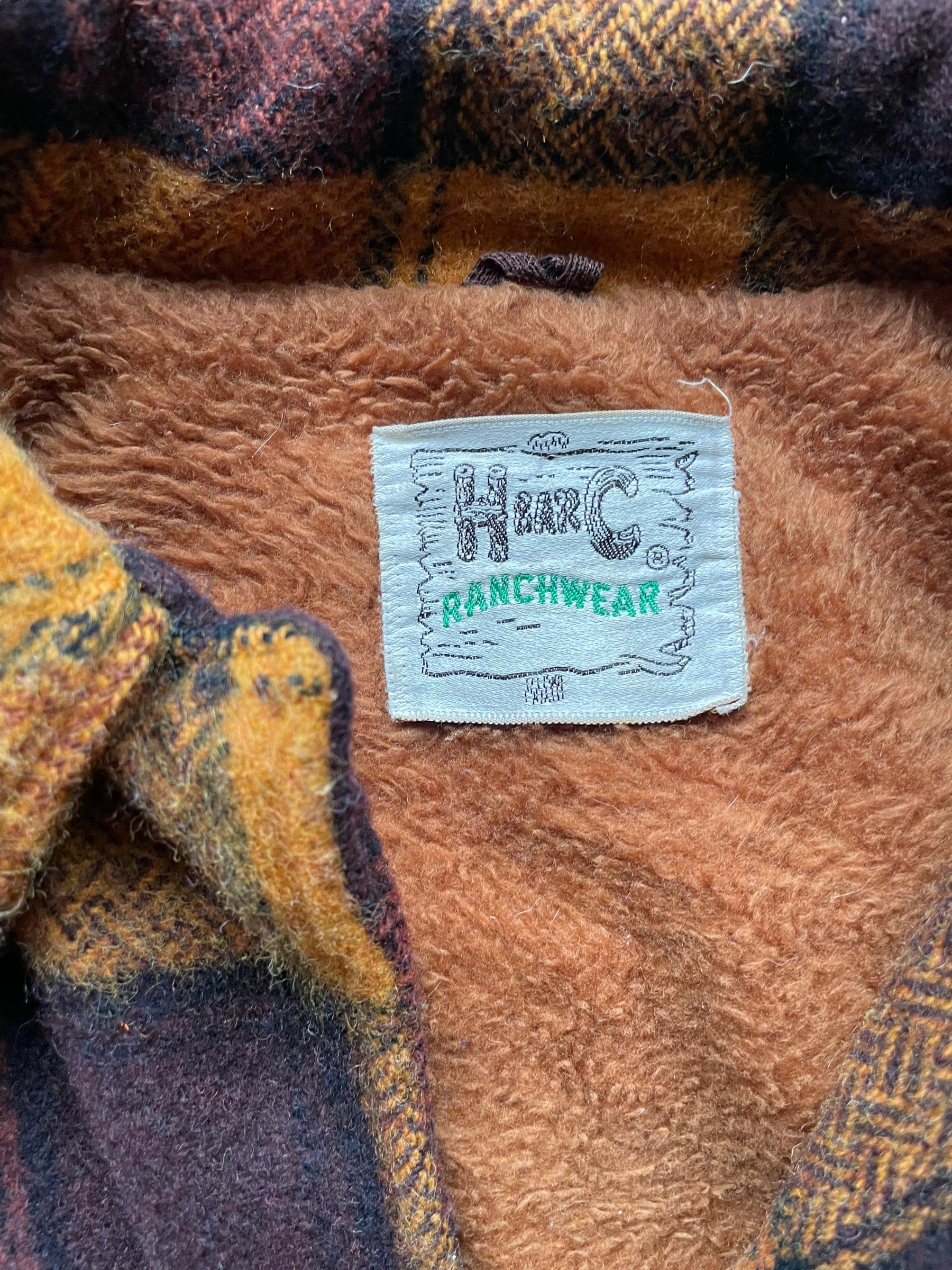 Tag view of Vintage H Bar C Western Wear Plaid Belted Coat | Seattle True Vintage | Barn Owl Vintage Coats