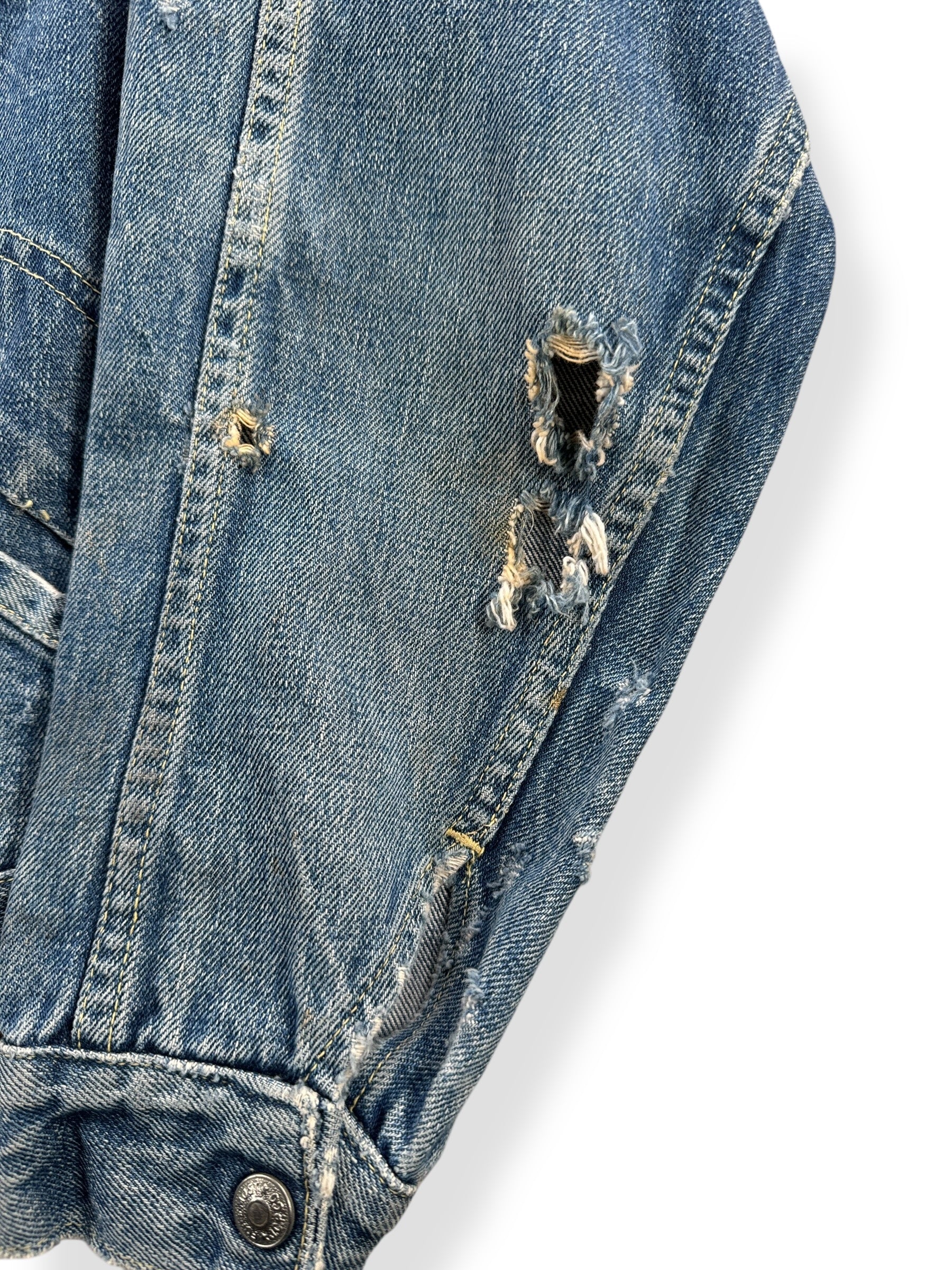 Hole on Sleeve of Vintage Selvedge Penney's Foremost Jacket SZ S AS IS