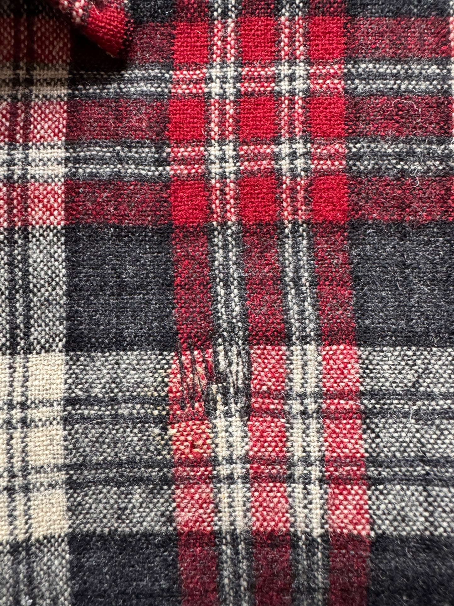 Repair on Red and Grey Plaid Short Sleeve Pendleton SZ L