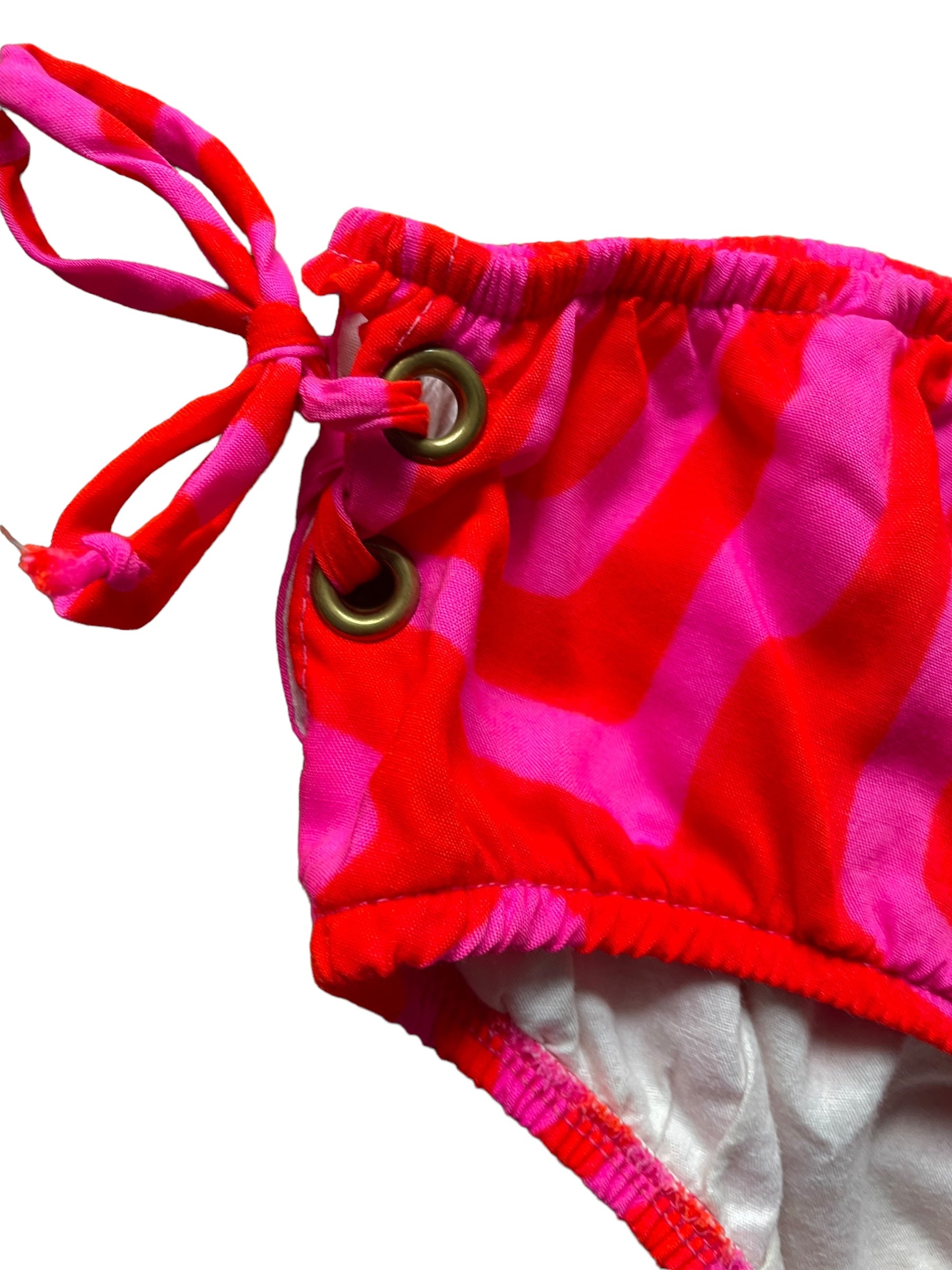 Side tie bottoms 1960s Psychedelic Pink and Orange Bikini S-M
