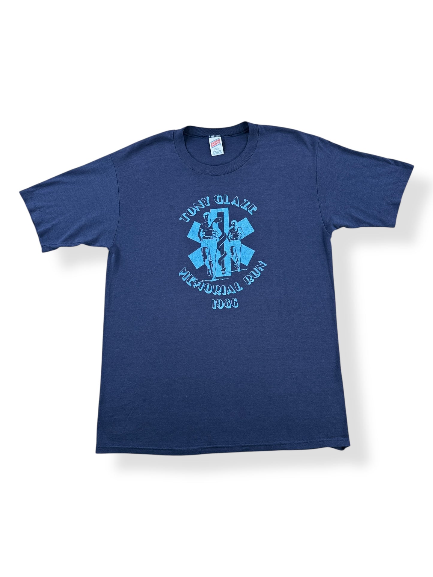 Front of Vintage Tony Glaze Memorial Run Tee SZ M