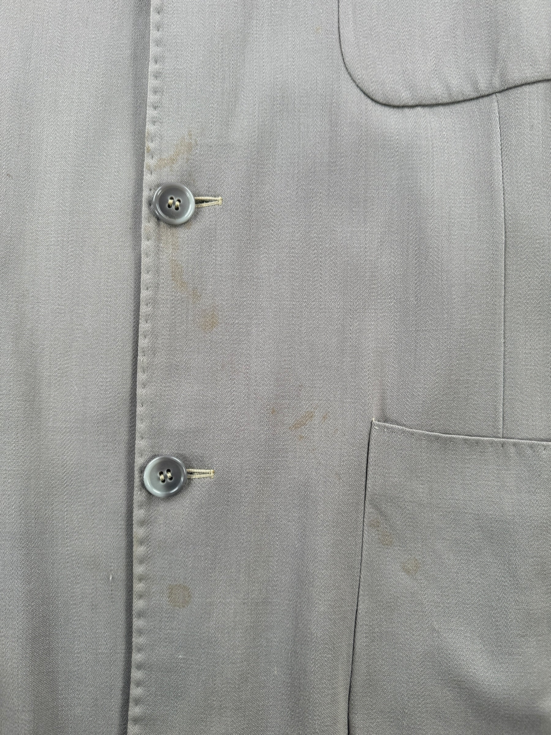 Stains on Vintage Grey Gabardine Jacket with Contrast Stitching SZ L