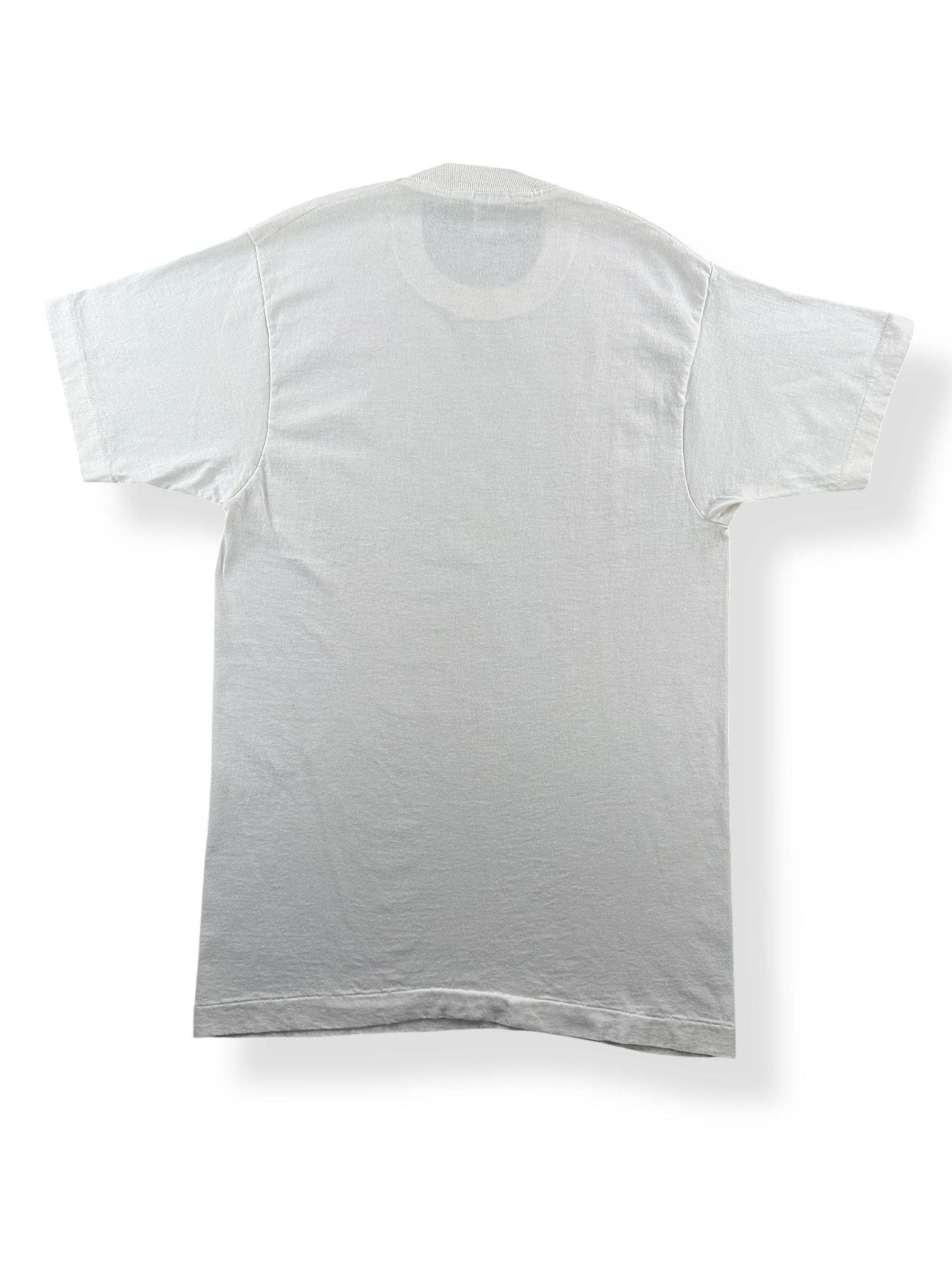 Back of Vintage 100% Cotton Fruit Of The Loom Blank White Tee SZ L (Fits M)