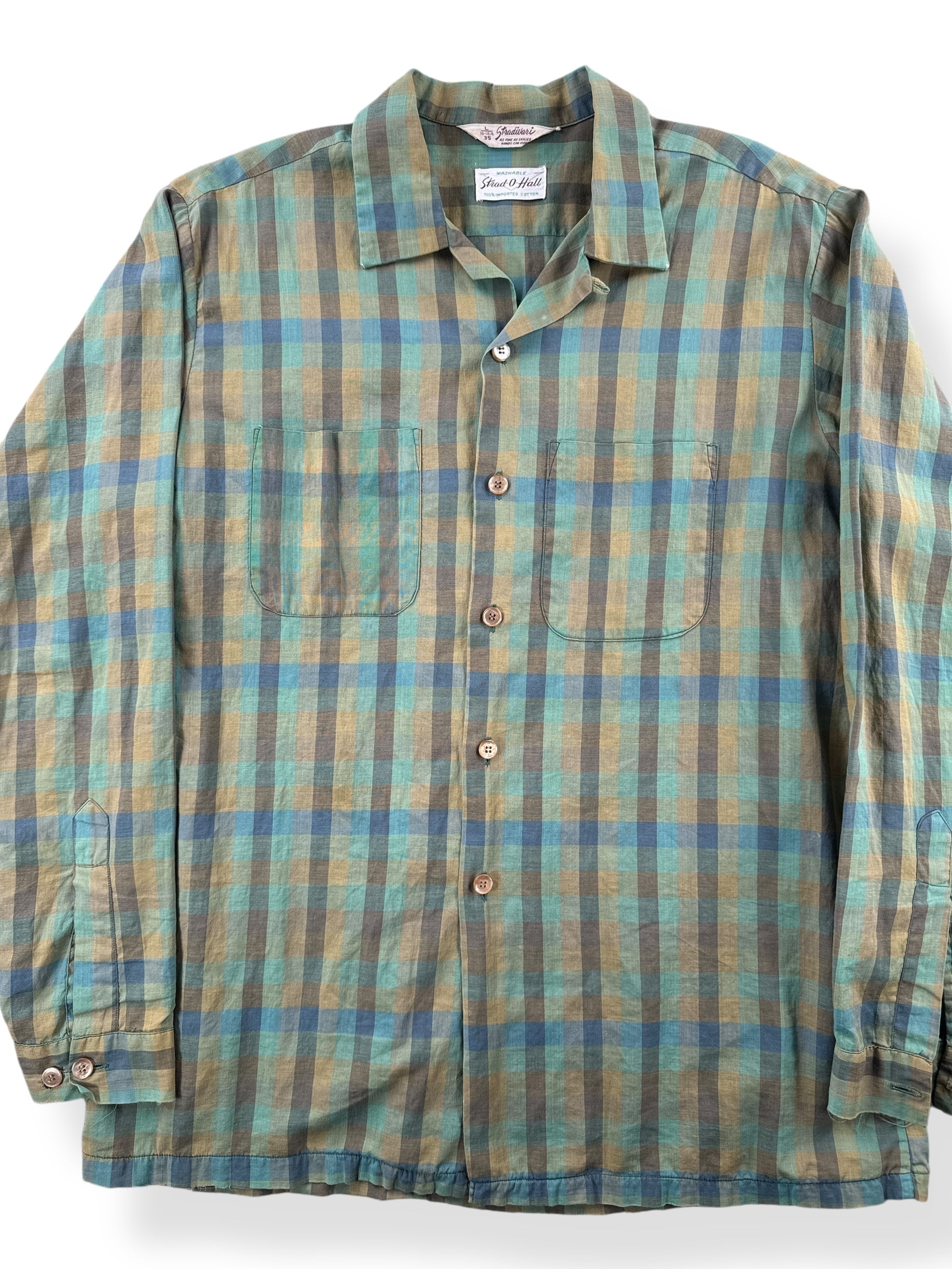 Front Close Up of Vintage Da Vinci Loop Collar Shirt SZ L AS IS