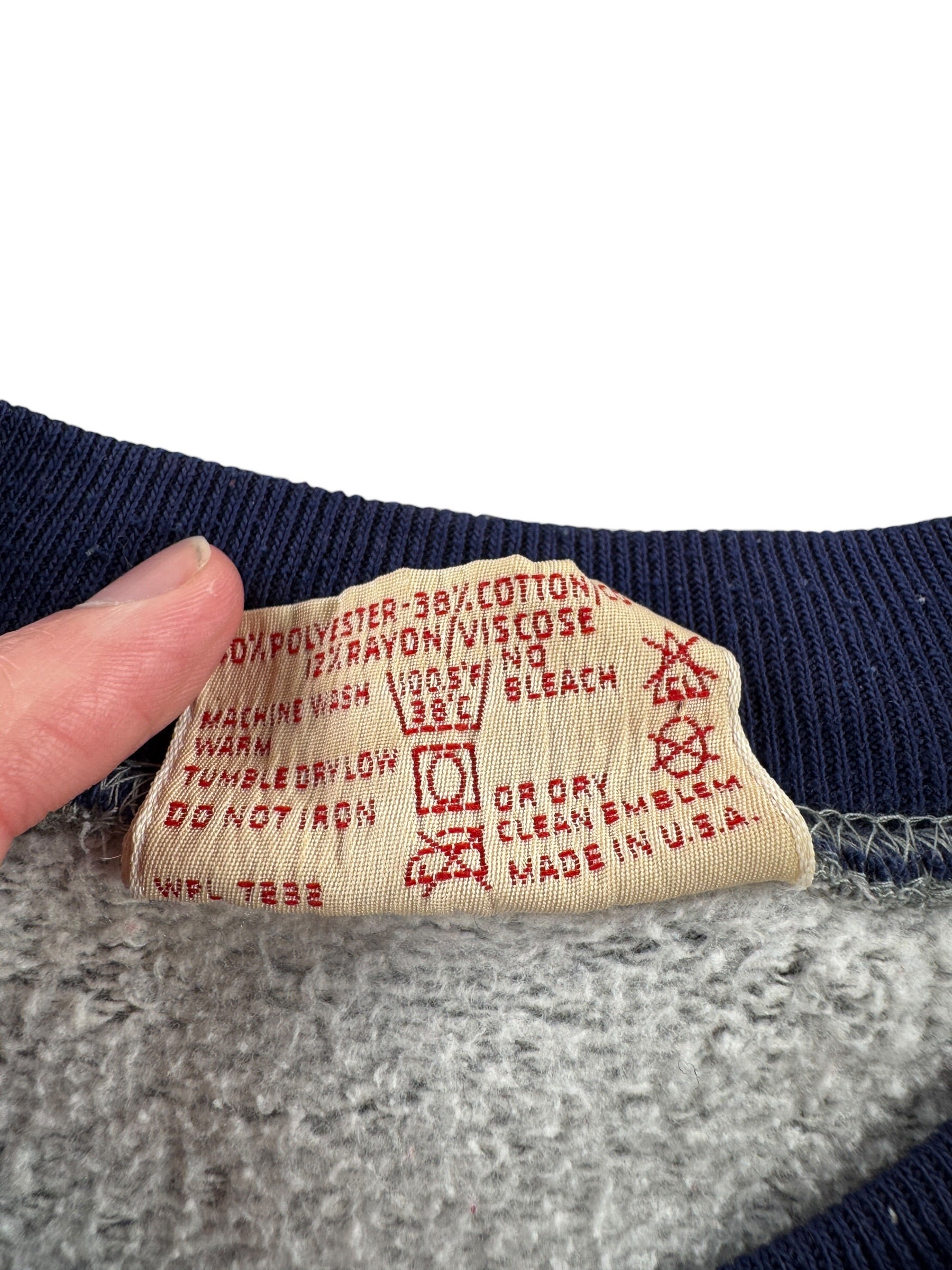 Tag on Vintage 80s Russell TriTone Crewneck SZ S