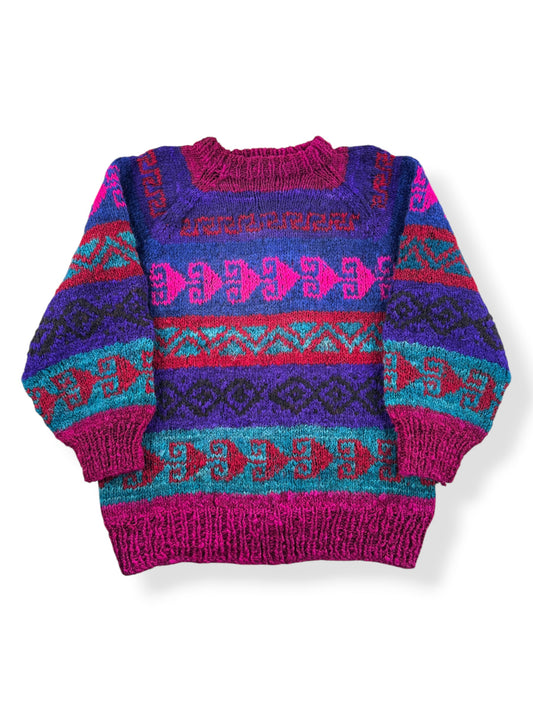 Front of Vintage Bolivian Wool Sweater SZ L