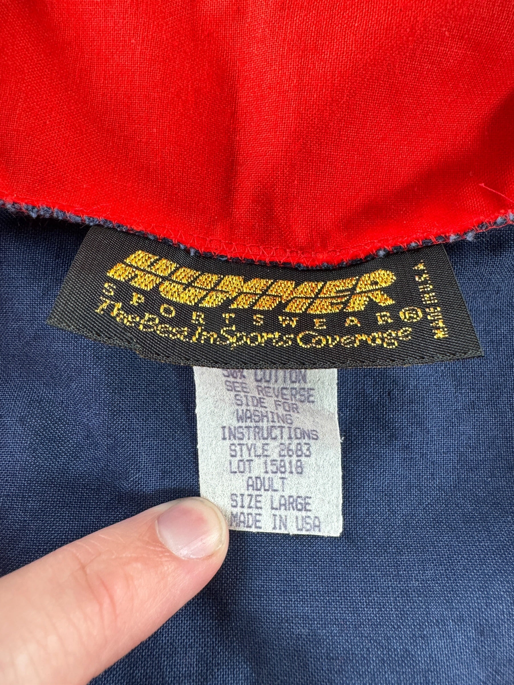 Tag on Vintage NOS Pawtucket Red Sox Windbreaker SZ L