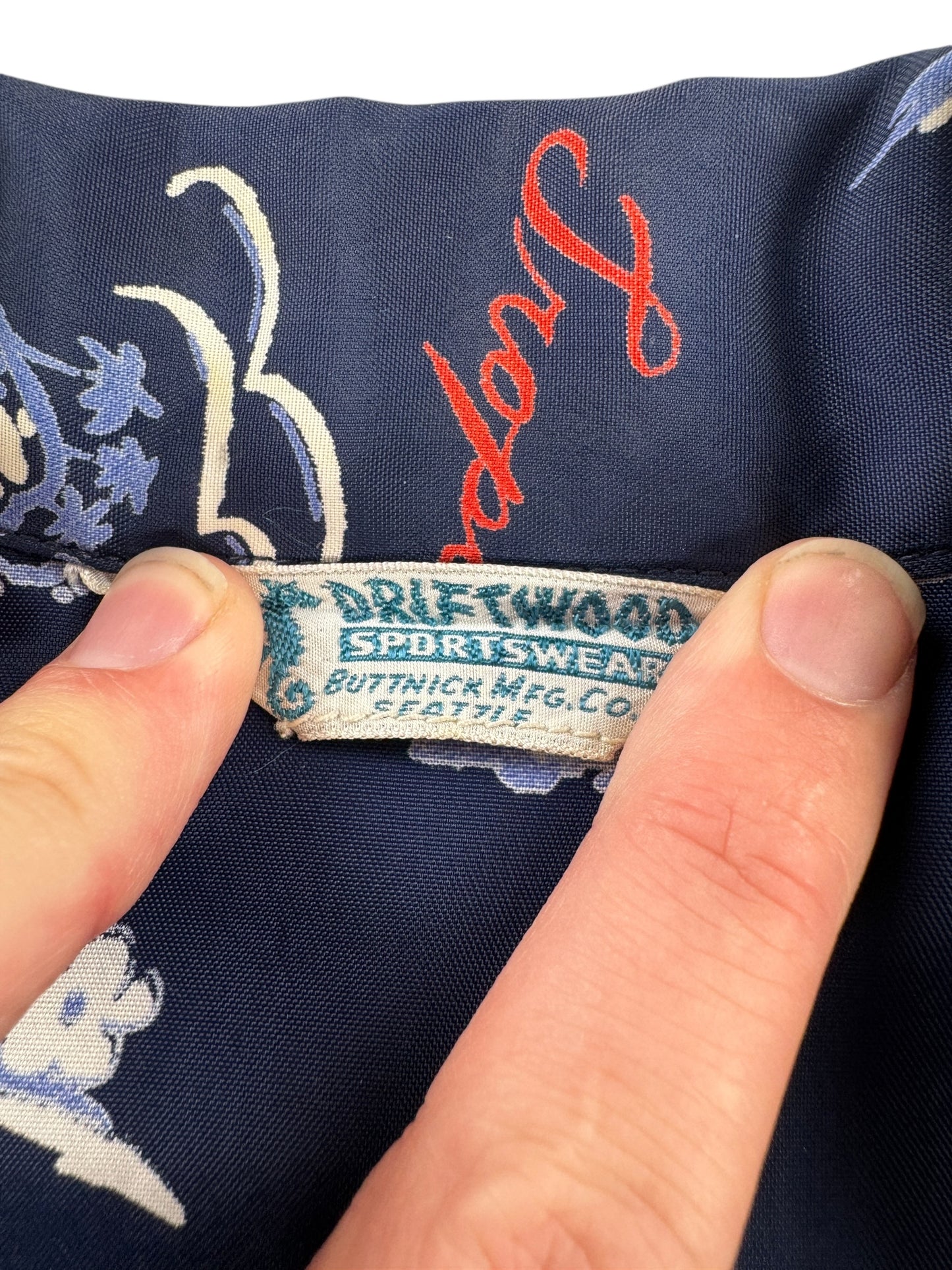 Tag on Vintage Long Sleeve Driftwood Aloha Shirt SZ L