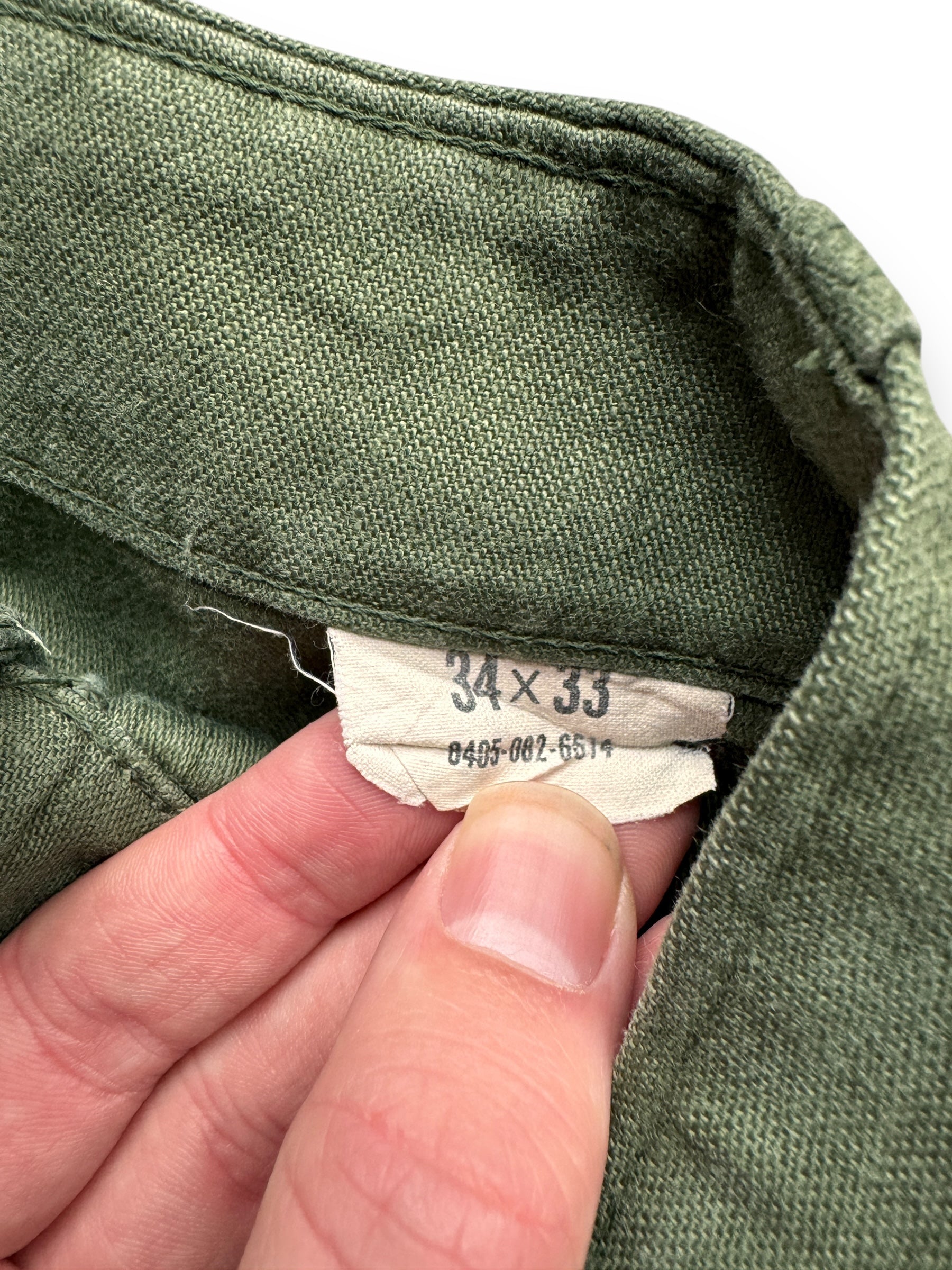 size tag on Vintage Cotton Sateen OG-107's W32