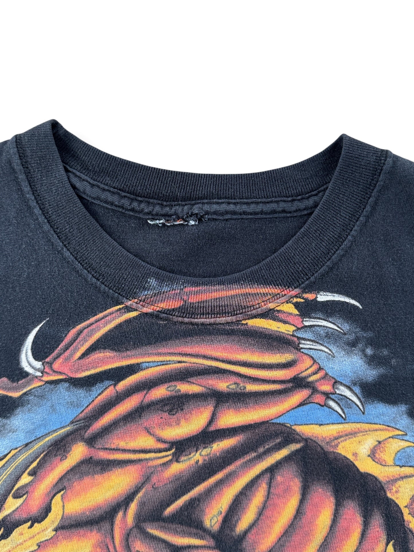 Collar on 2009 AOP Dragon Harley Davidson Tee SZ M