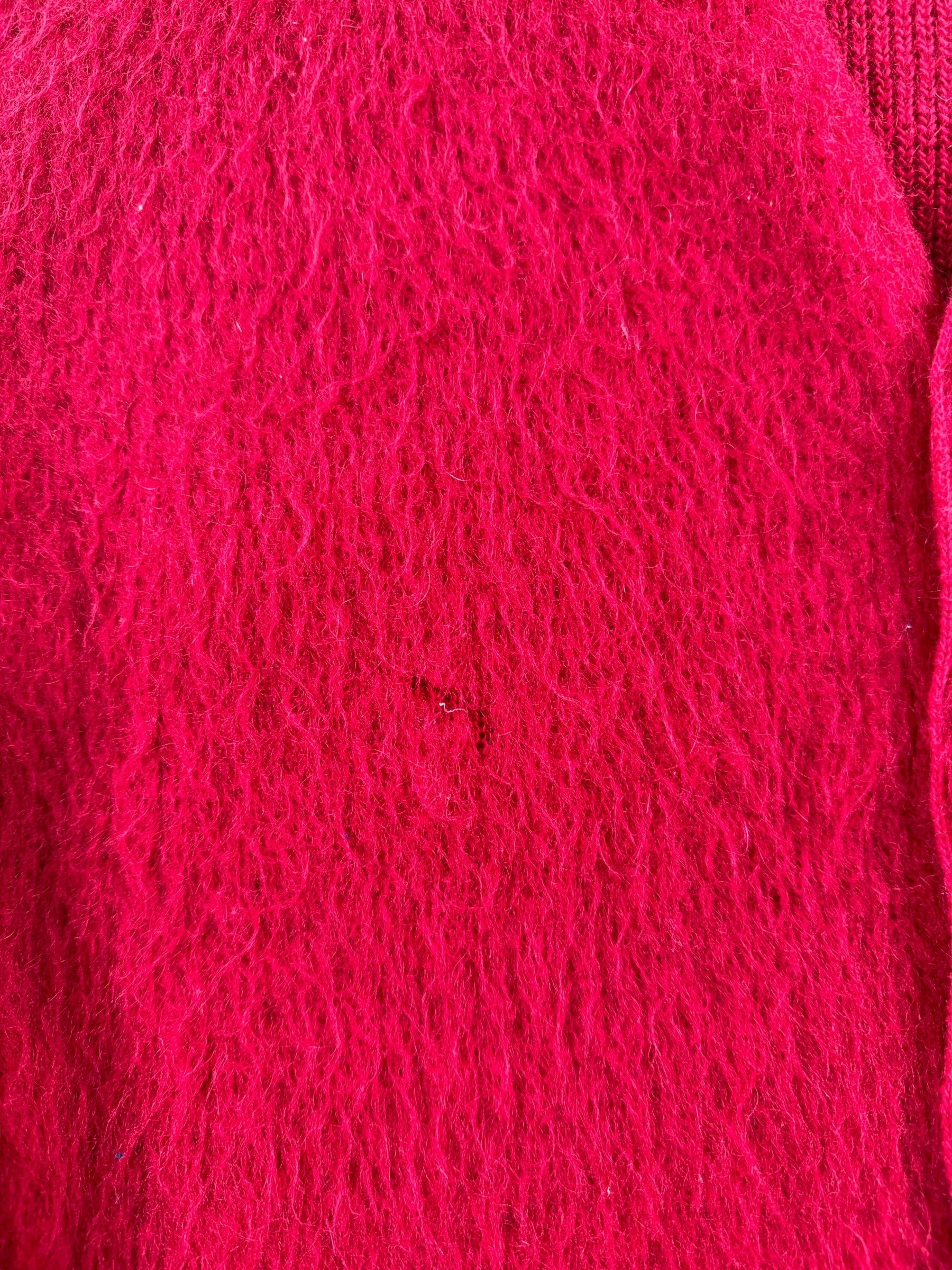 Moth Nibble on Vintage Towncraft Mohair Cardigan SZ M