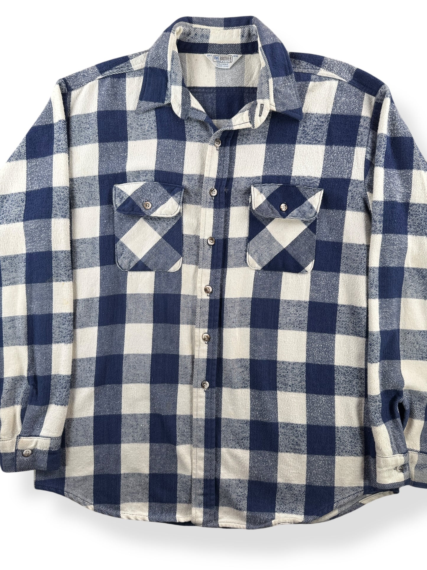 Front Close Up of Vintage Five Brothers Cotton Flannel XL Tall