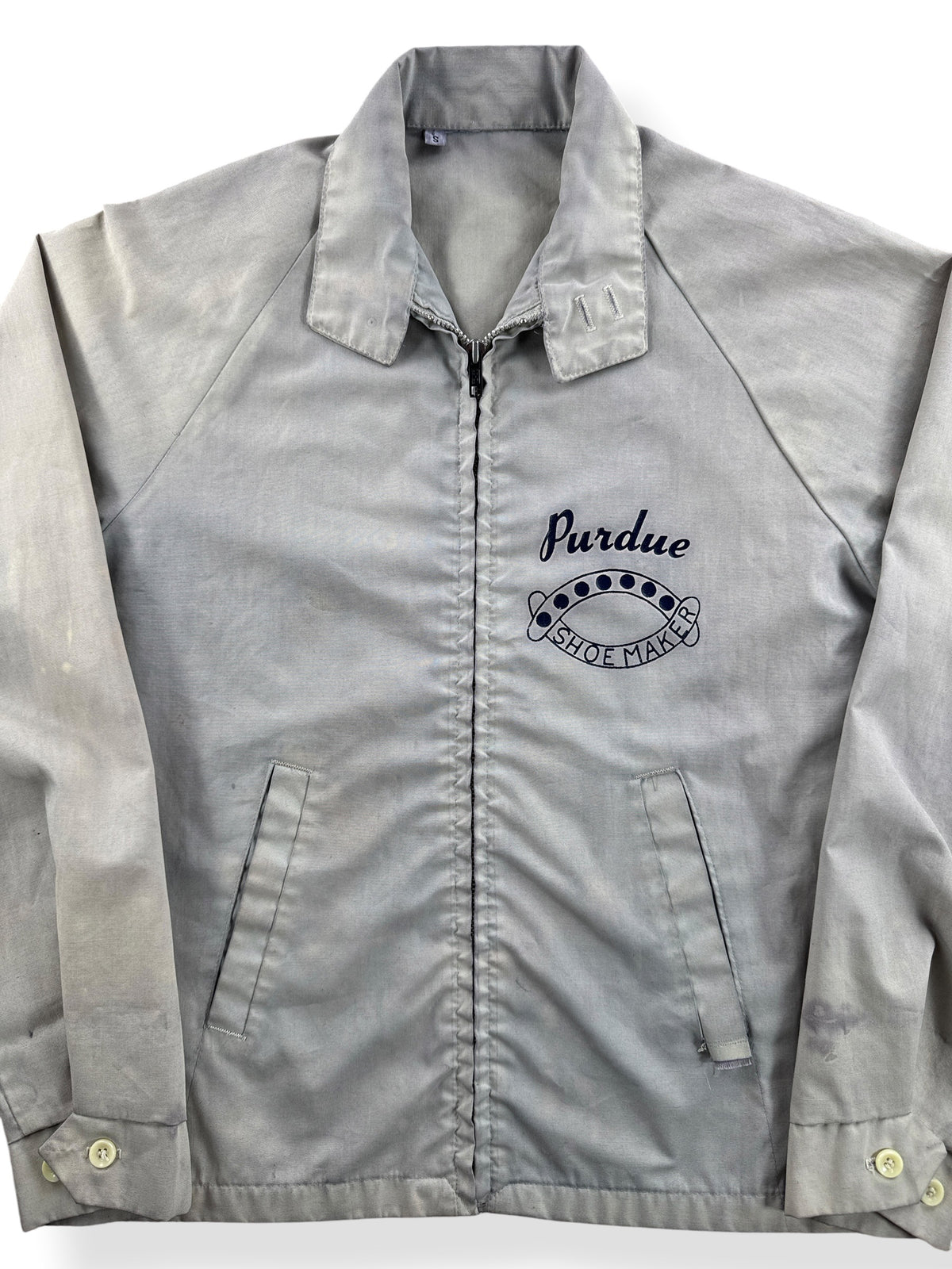 Close-up of Vintage Purdue Shoemakers Jacket SZ S