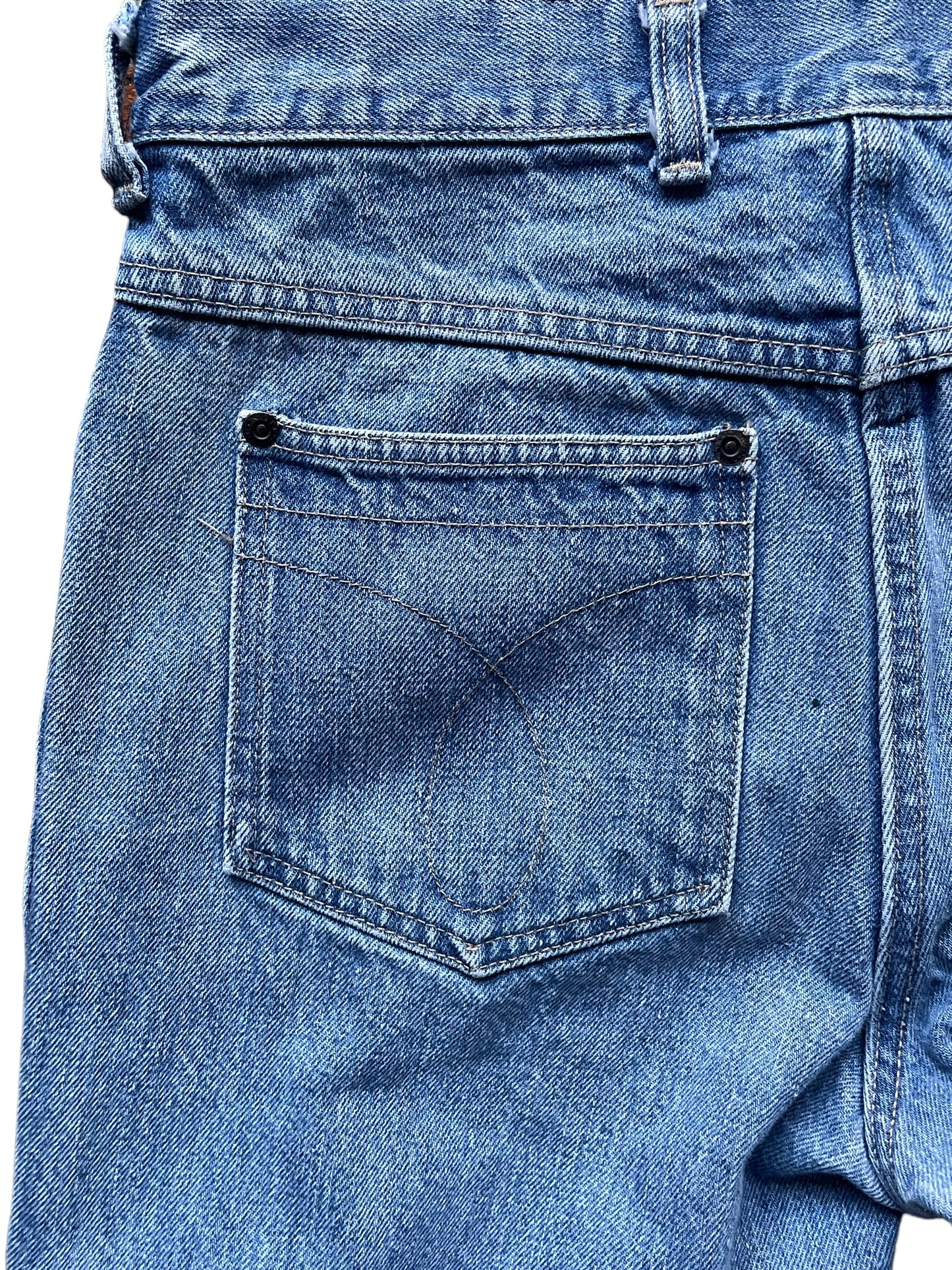 Back left pocket view of Vintage 1980s USA Calvin Klein Jeans W 32 | Barn Owl Vintage Seattle | Vintage Womens Denim