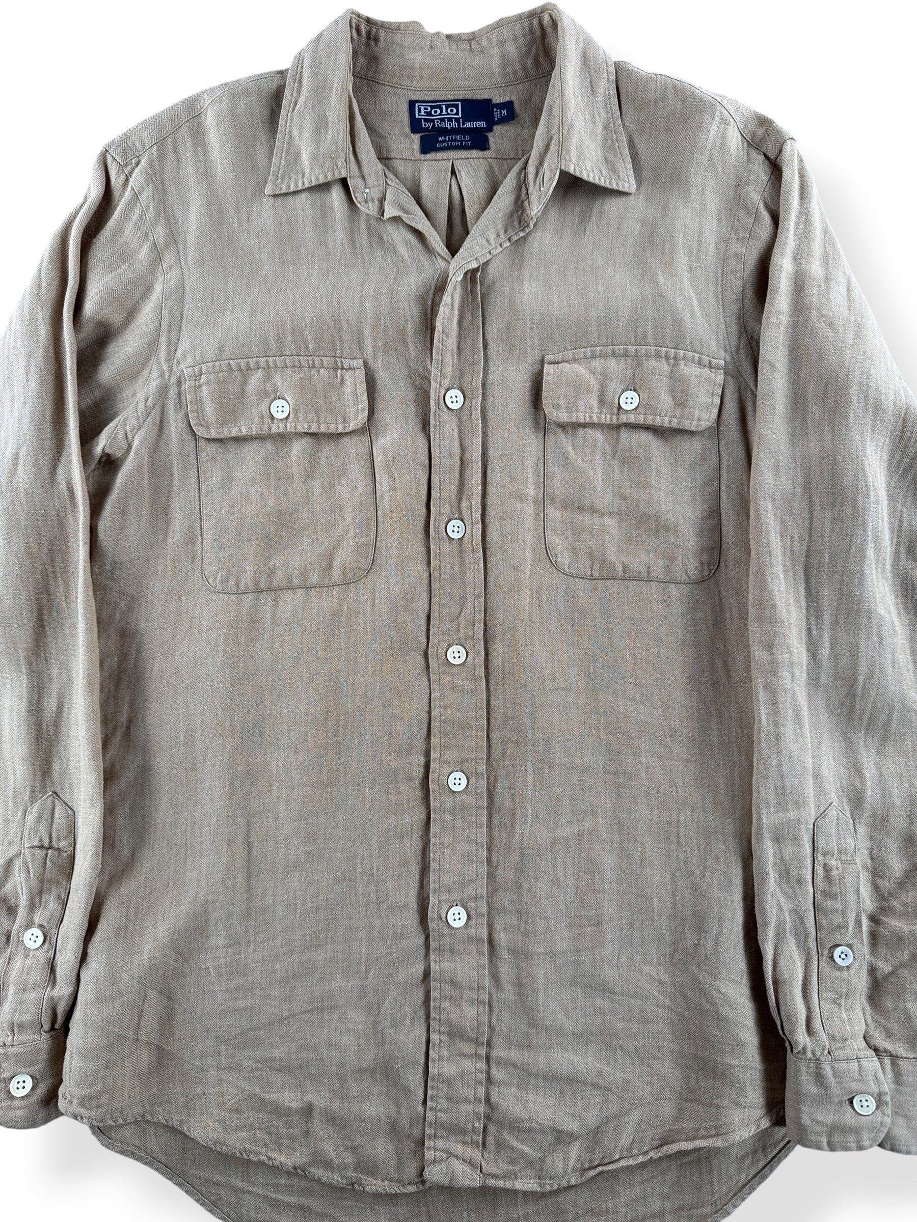 Close-up of Vintage Polo Ralph Lauren HBT Button Up Shirt SZ M